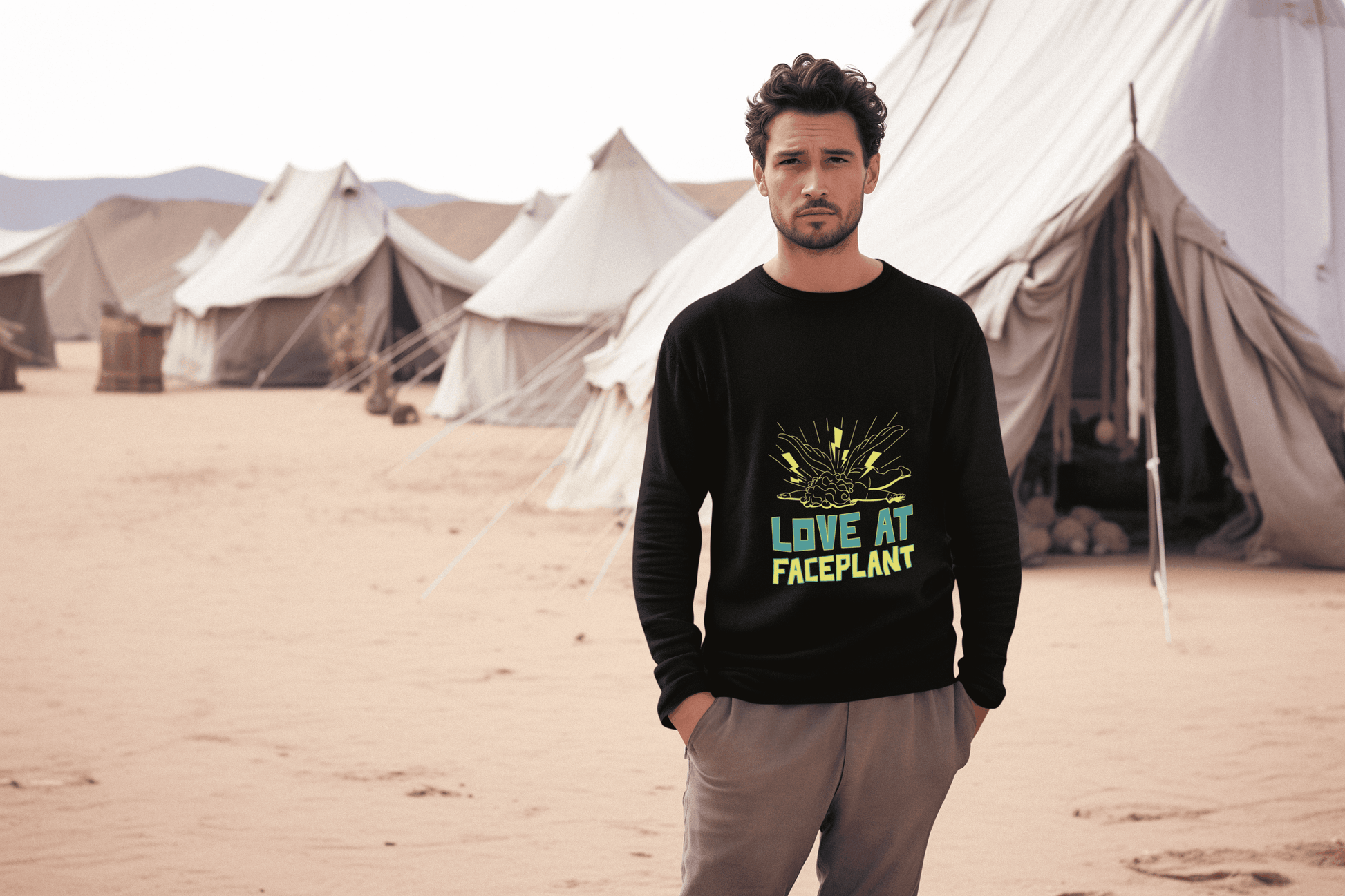 Faceplant Male Round Neck Full Sleeve T-shirt - Lyssian
