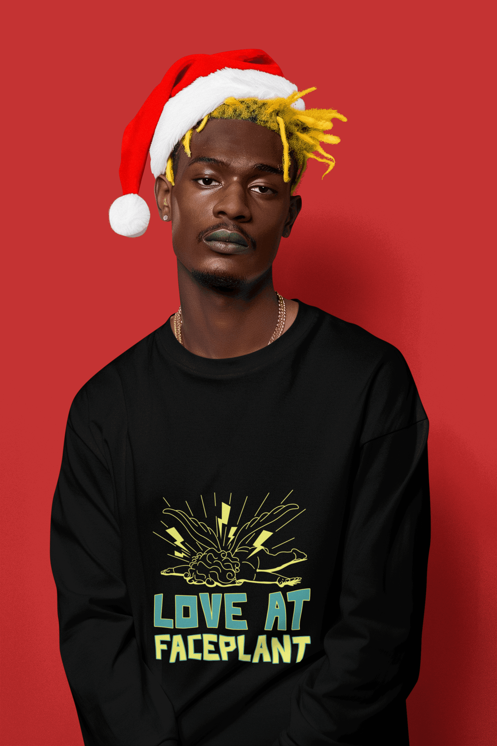Faceplant Male Round Neck Full Sleeve T-shirt - Lyssian