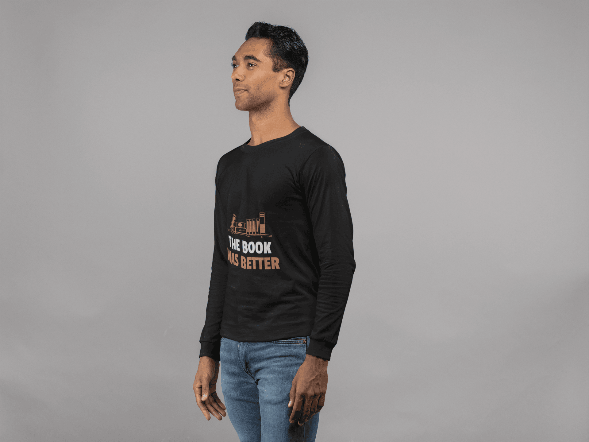 Book Male Round Neck Full Sleeve T-shirt - Lyssian