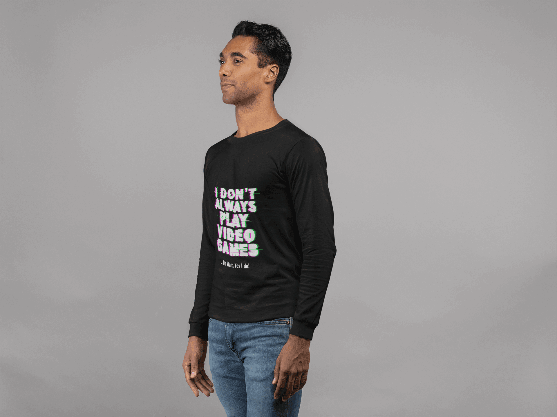 Video Game Male Round Neck Full Sleeve T-shirt - Lyssian
