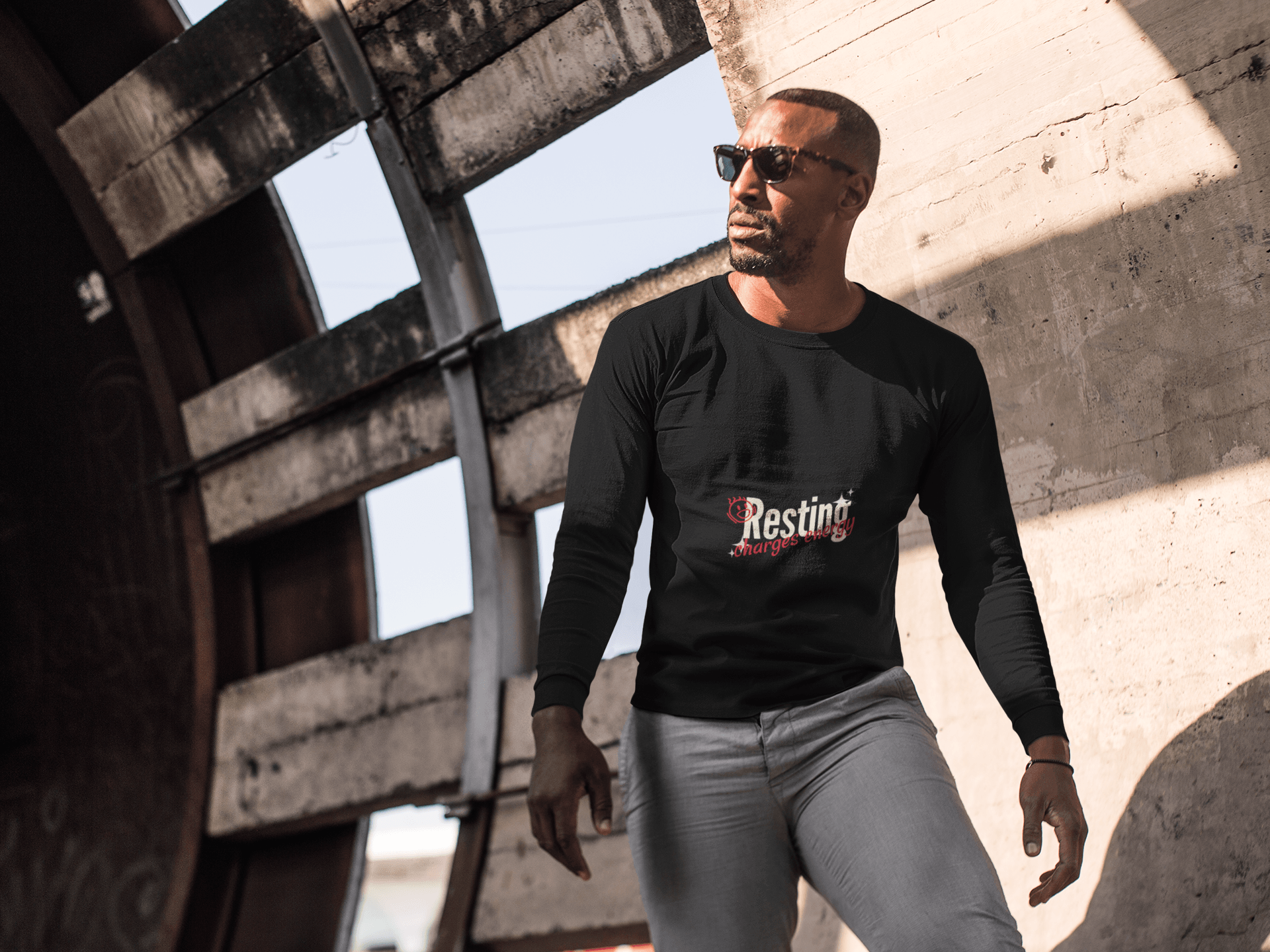 Charging Male Round Neck Full Sleeve T-shirt - Lyssian