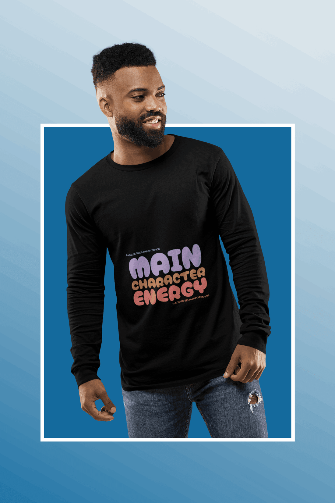 Main Character Men's Round Neck Full Sleeve T-shirt - Lyssian