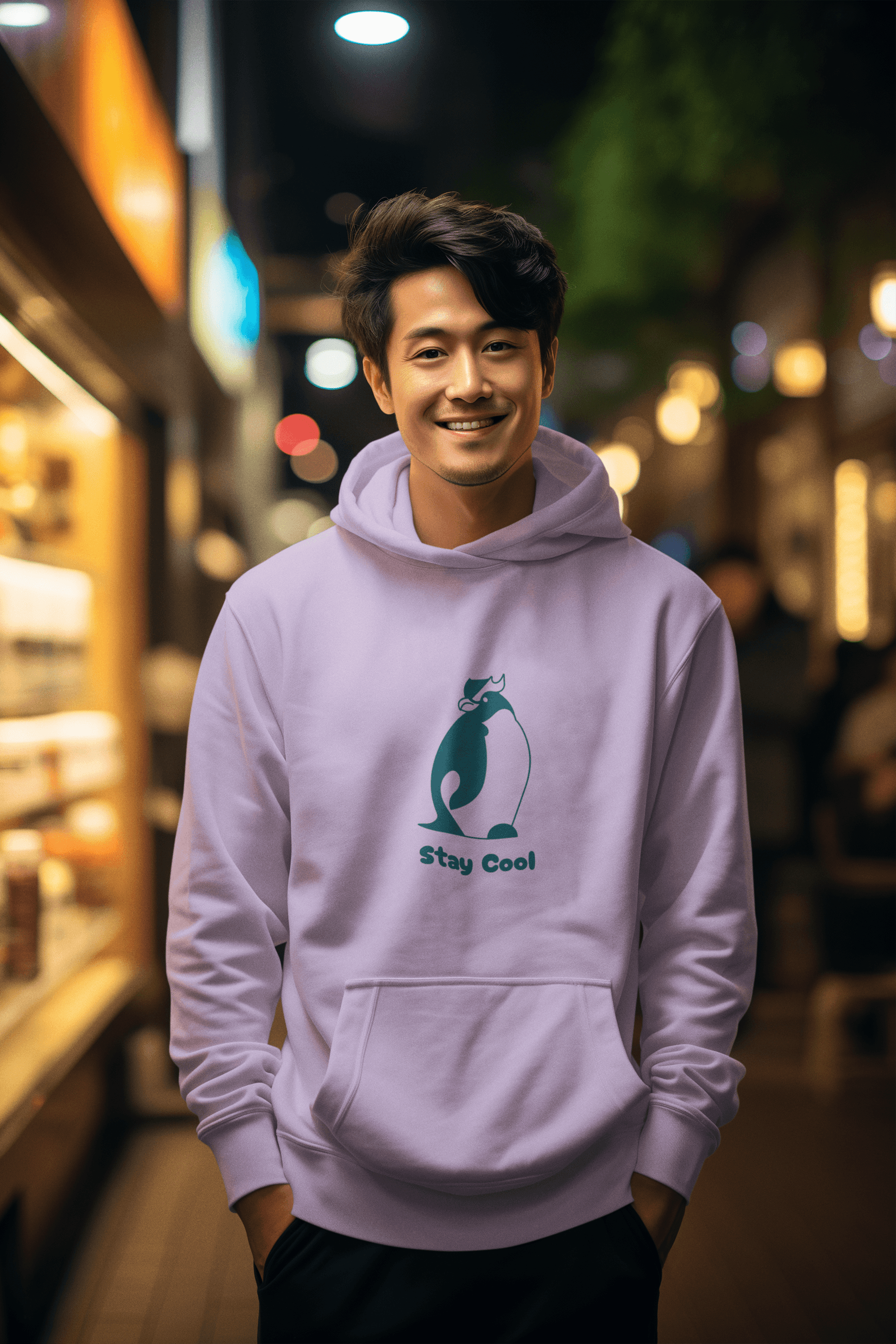 Cool Penguin Men's Hoodie - Lyssian