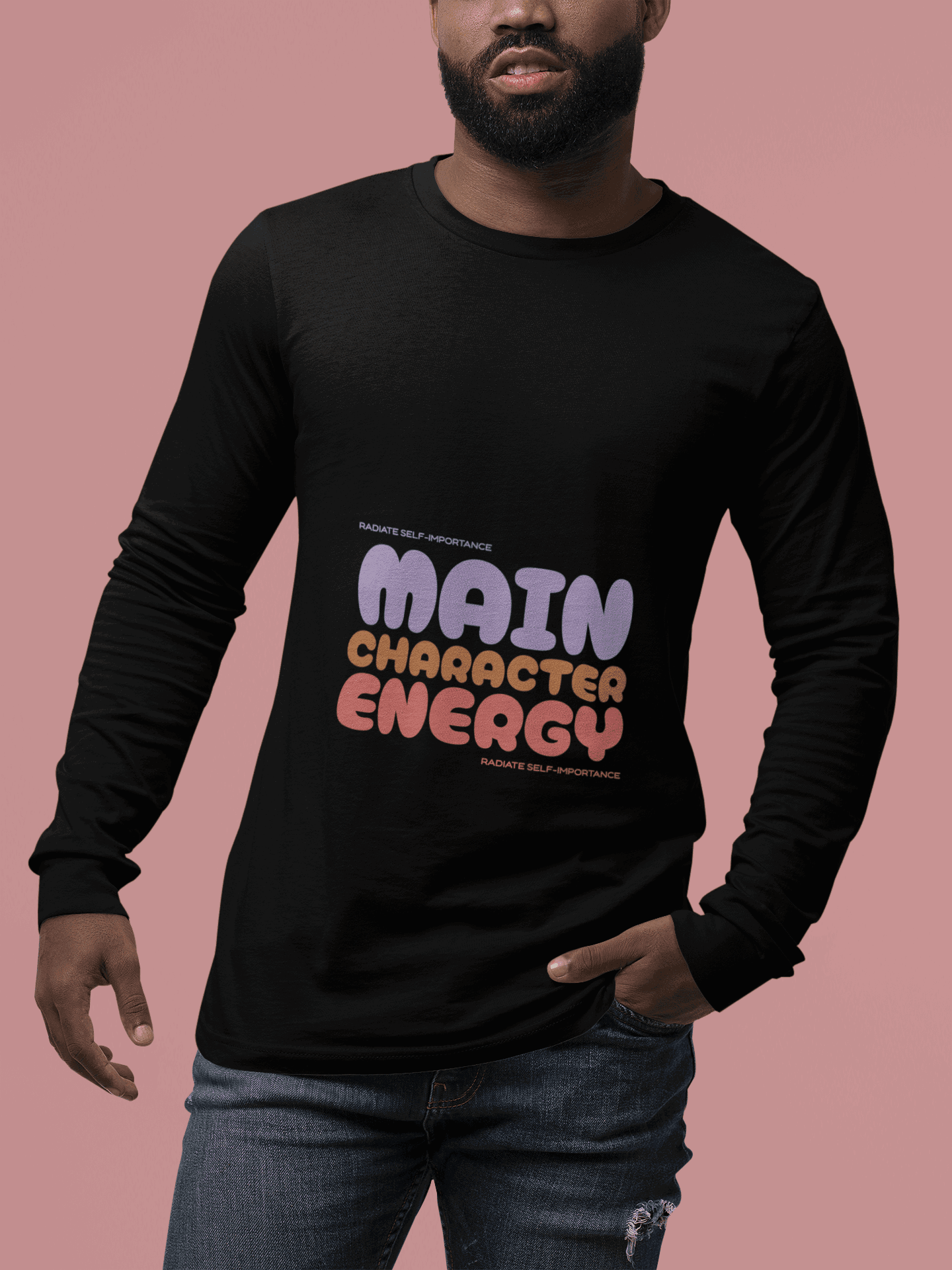 Main Character Men's Round Neck Full Sleeve T-shirt - Lyssian