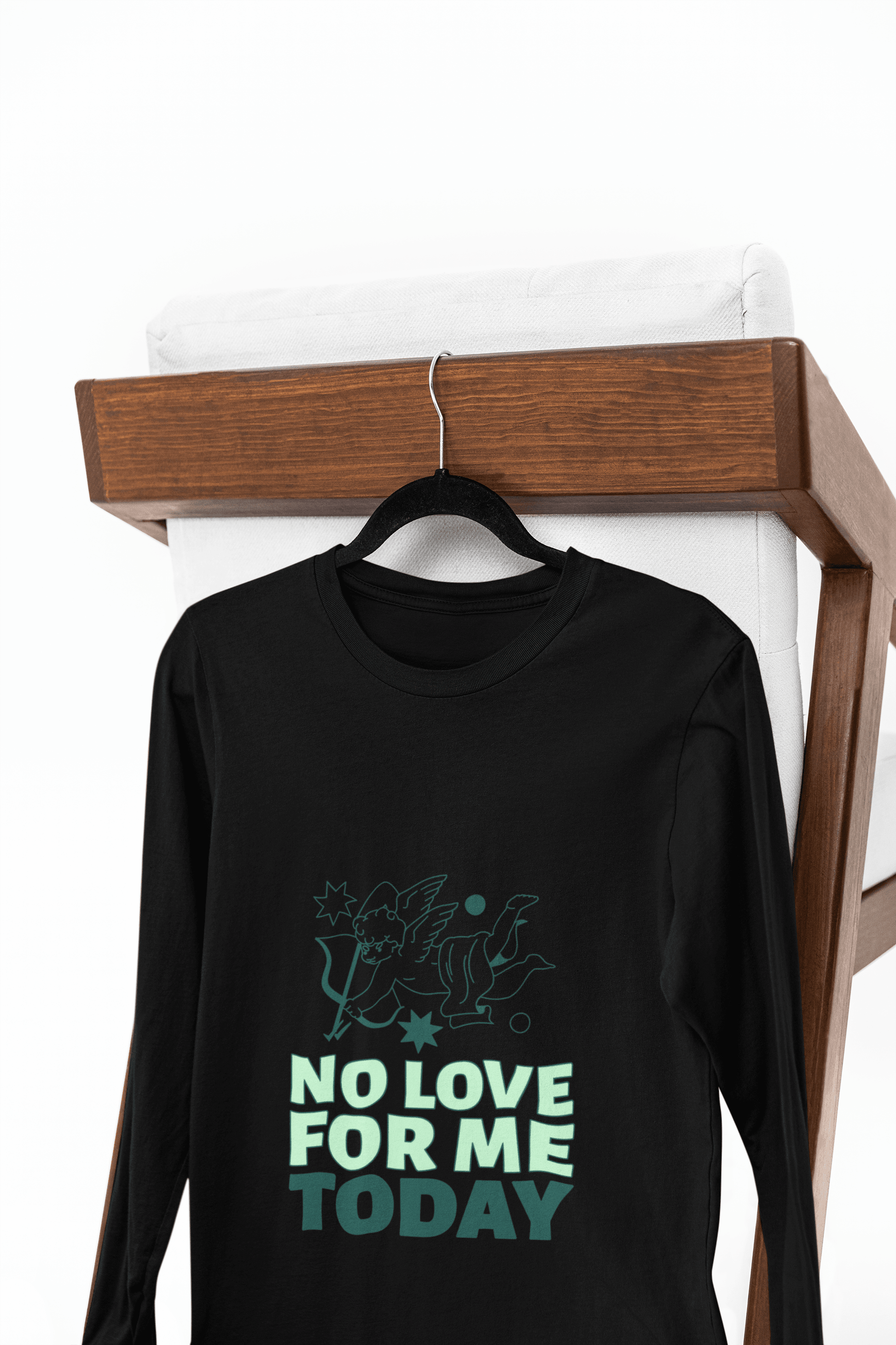 No Love Today Male Round Neck Full Sleeve T-shirt - Lyssian