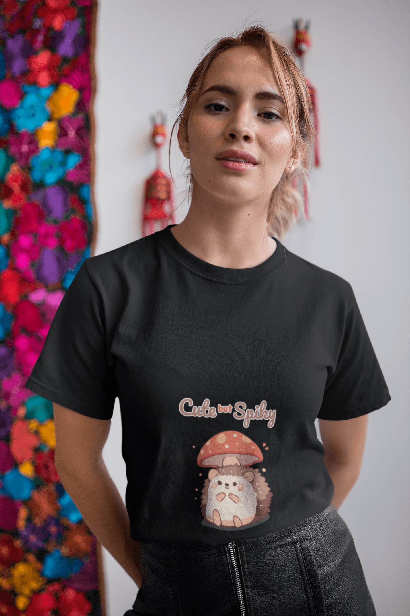 Cute and Spiky Women's Round Neck Half Sleeve T-shirt - Lyssian