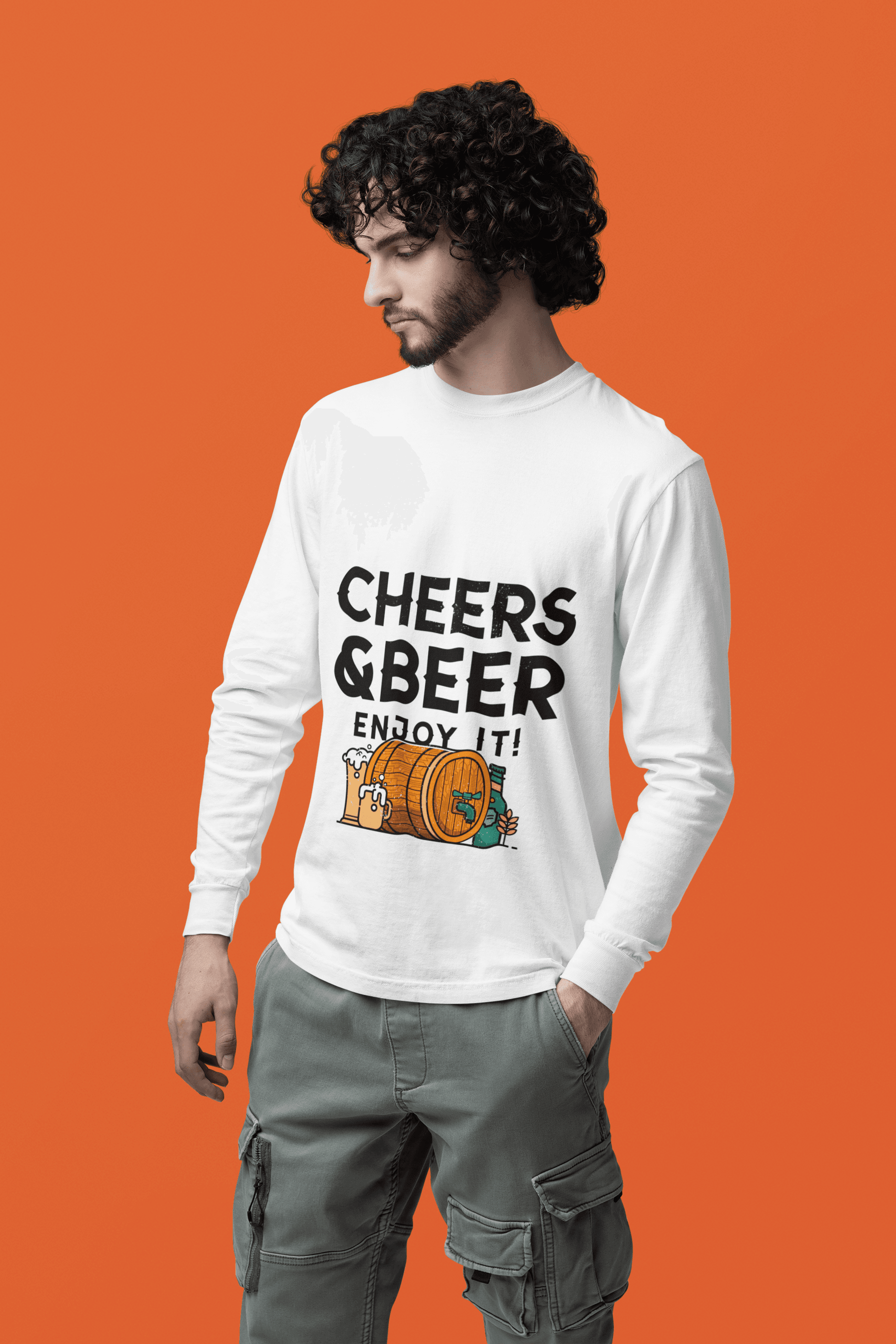 Cheer and Beer Male Round Neck Full Sleeve T-shirt - Lyssian