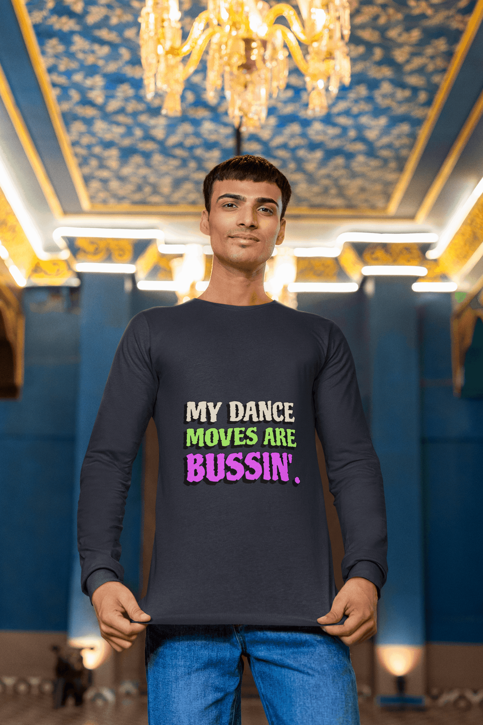Dance Moves Men's Round Neck Full Sleeve T-shirt - Lyssian