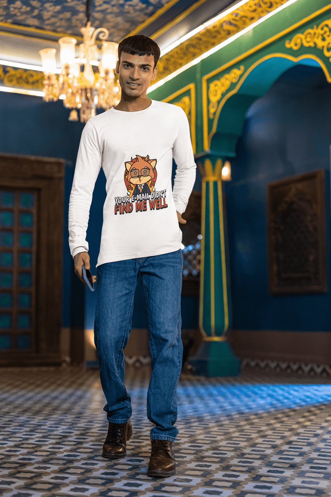 Email Men's Round Neck Full Sleeve T-shirt - Lyssian