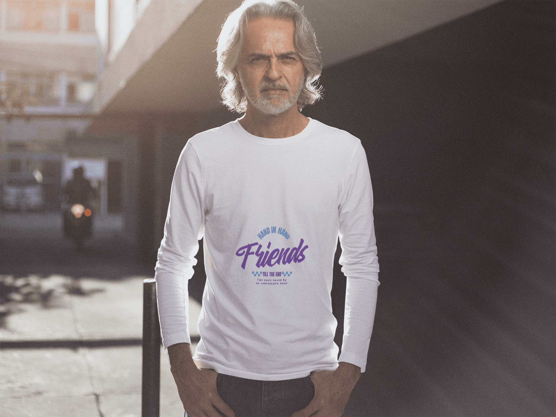Hand in Hand Male Round Neck Full Sleeve T-shirt - Lyssian