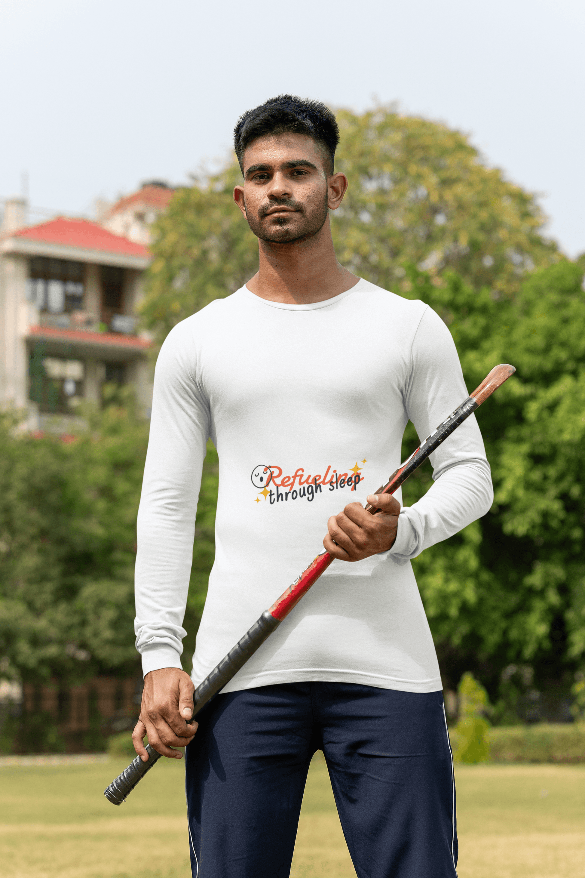Refuelling Male Round Neck Full Sleeve T-shirt - Lyssian
