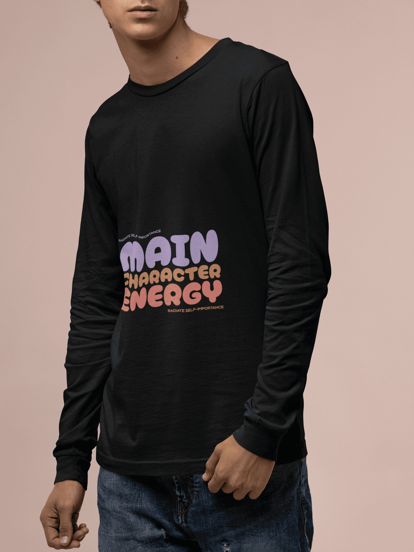 Main Character Men's Round Neck Full Sleeve T-shirt - Lyssian