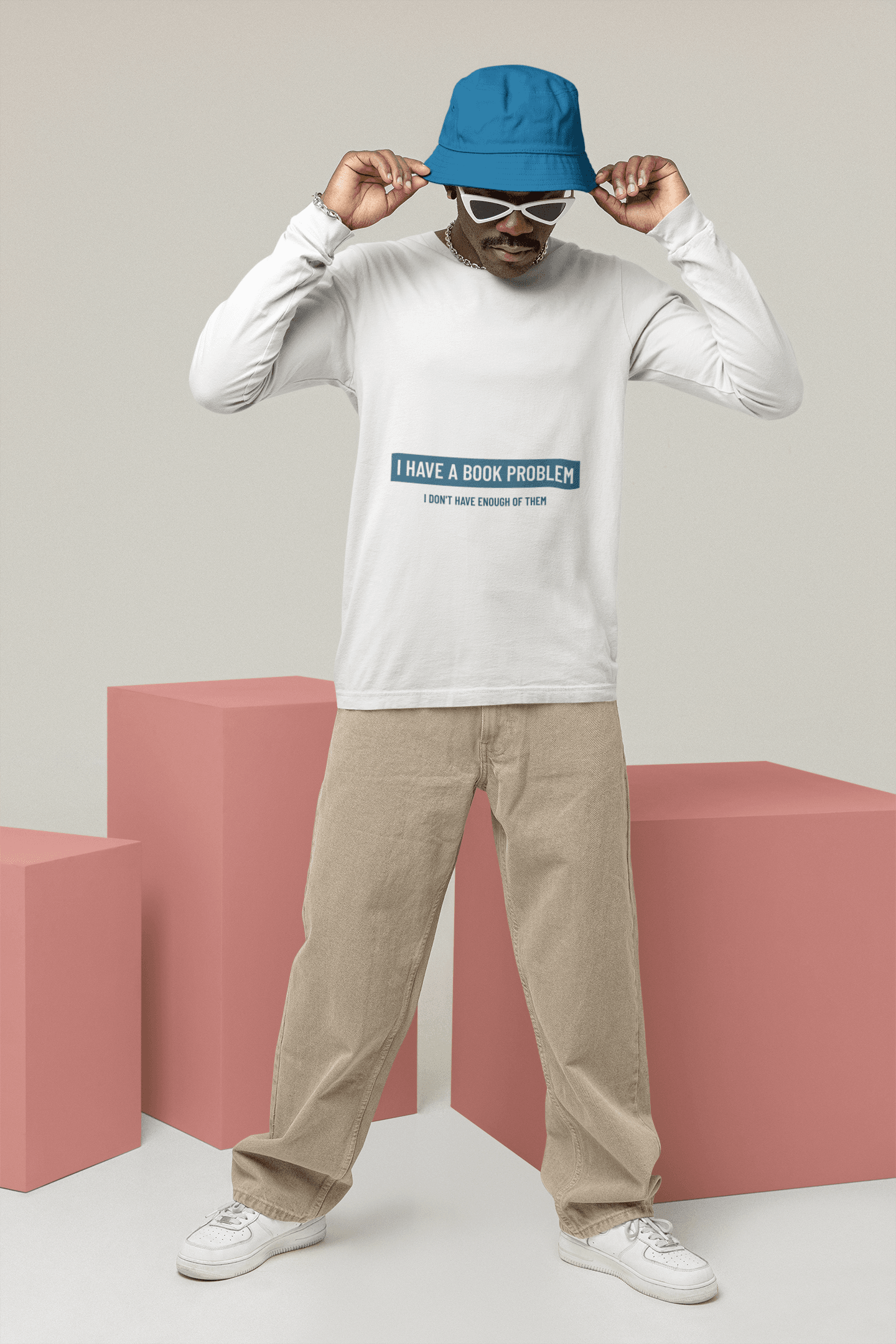Book Reader Male Round Neck Full Sleeve T-shirt - Lyssian