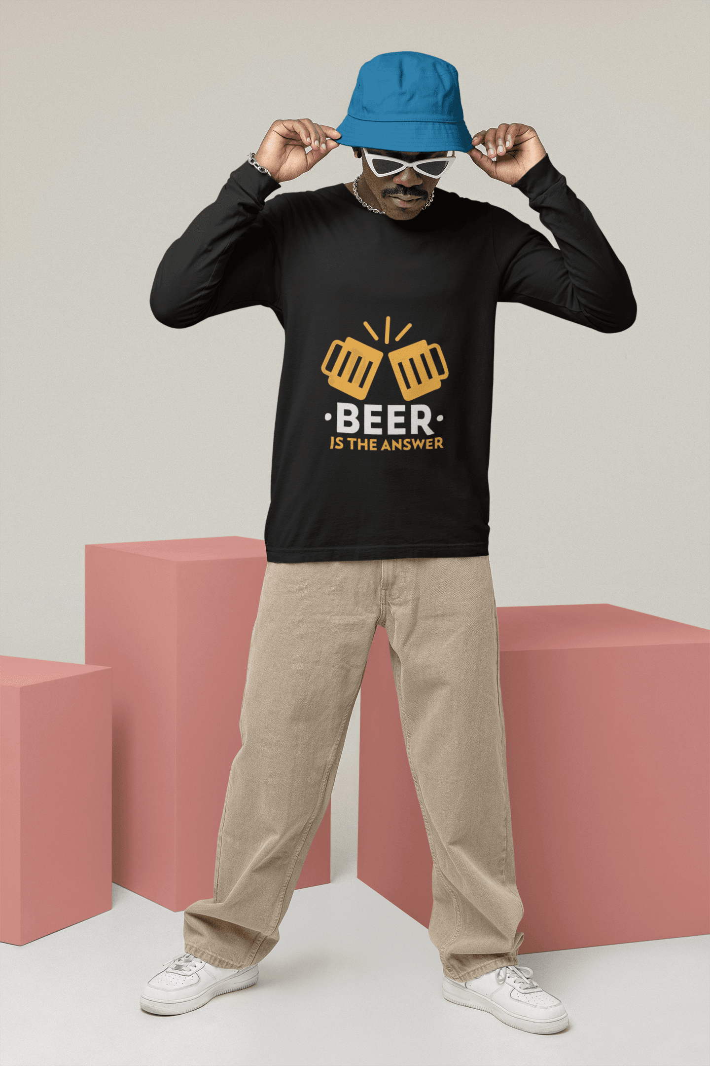 The Answer Male Round Neck Full Sleeve T-shirt - Lyssian