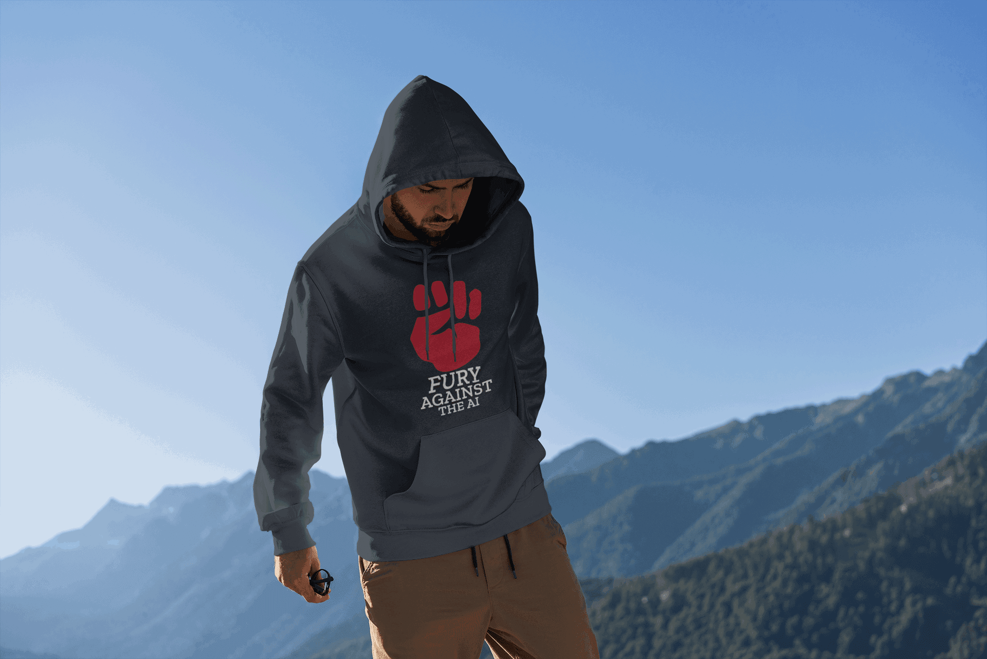 Against AI Men's Hoodie - Lyssian