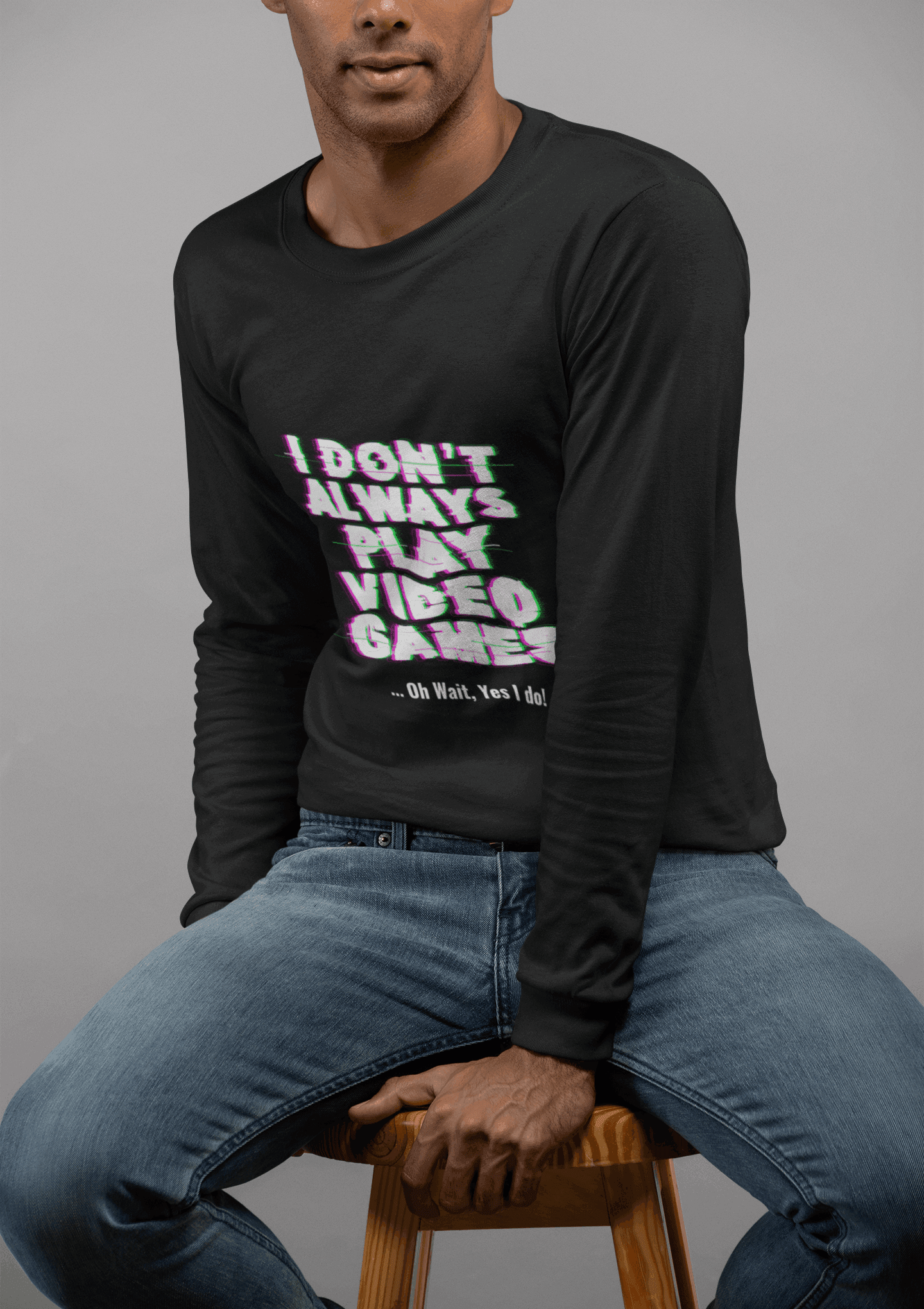 Video Game Male Round Neck Full Sleeve T-shirt - Lyssian