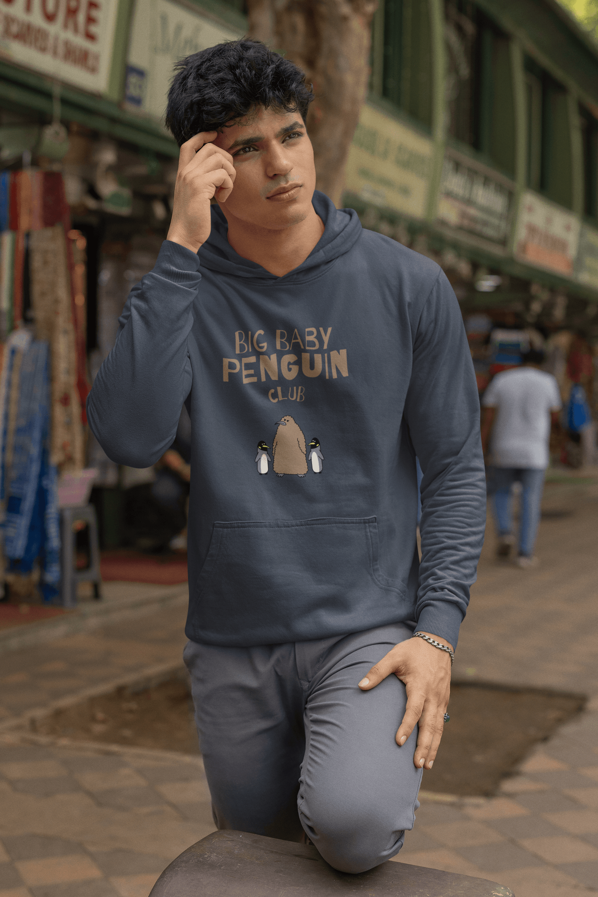 Big Baby Penguin Men's Hoodie - Lyssian