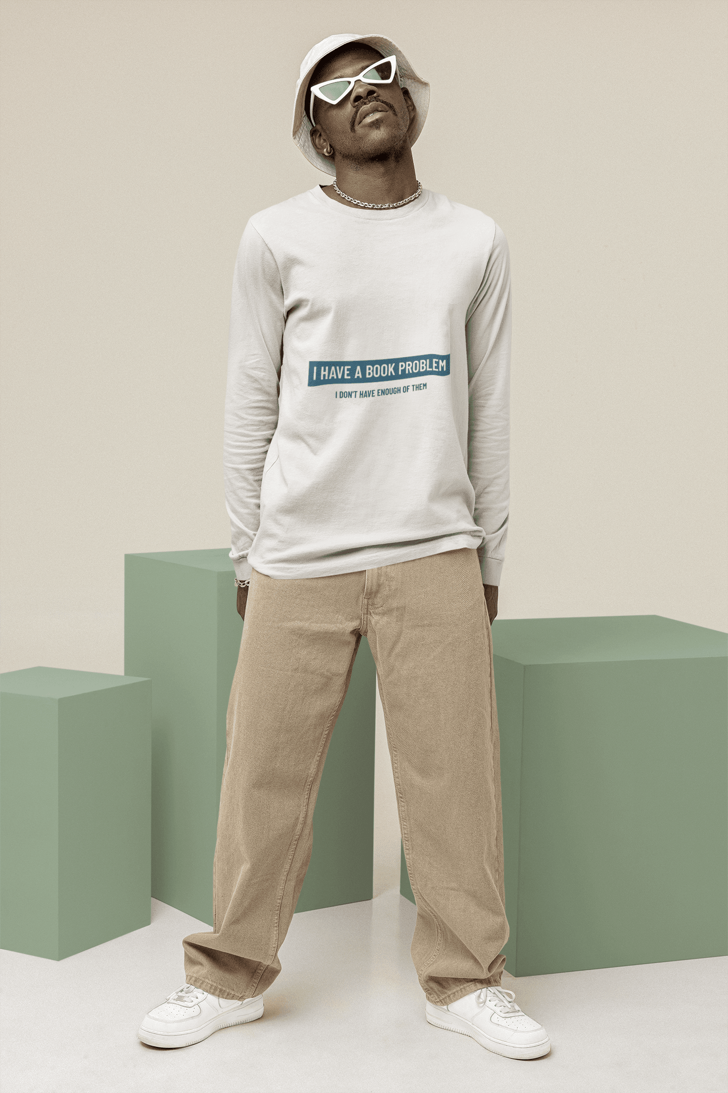 Book Reader Male Round Neck Full Sleeve T-shirt - Lyssian
