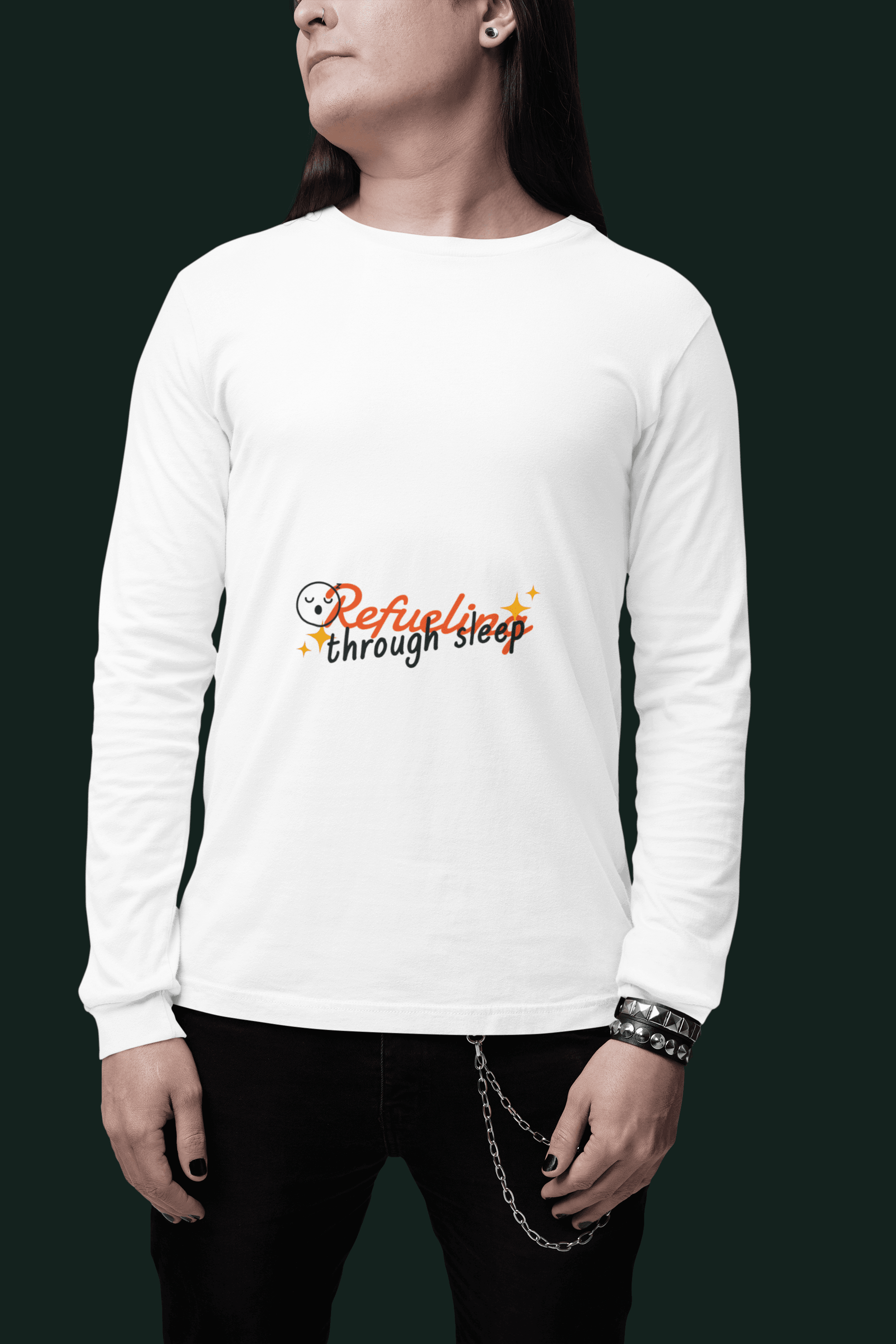Refuelling Male Round Neck Full Sleeve T-shirt - Lyssian