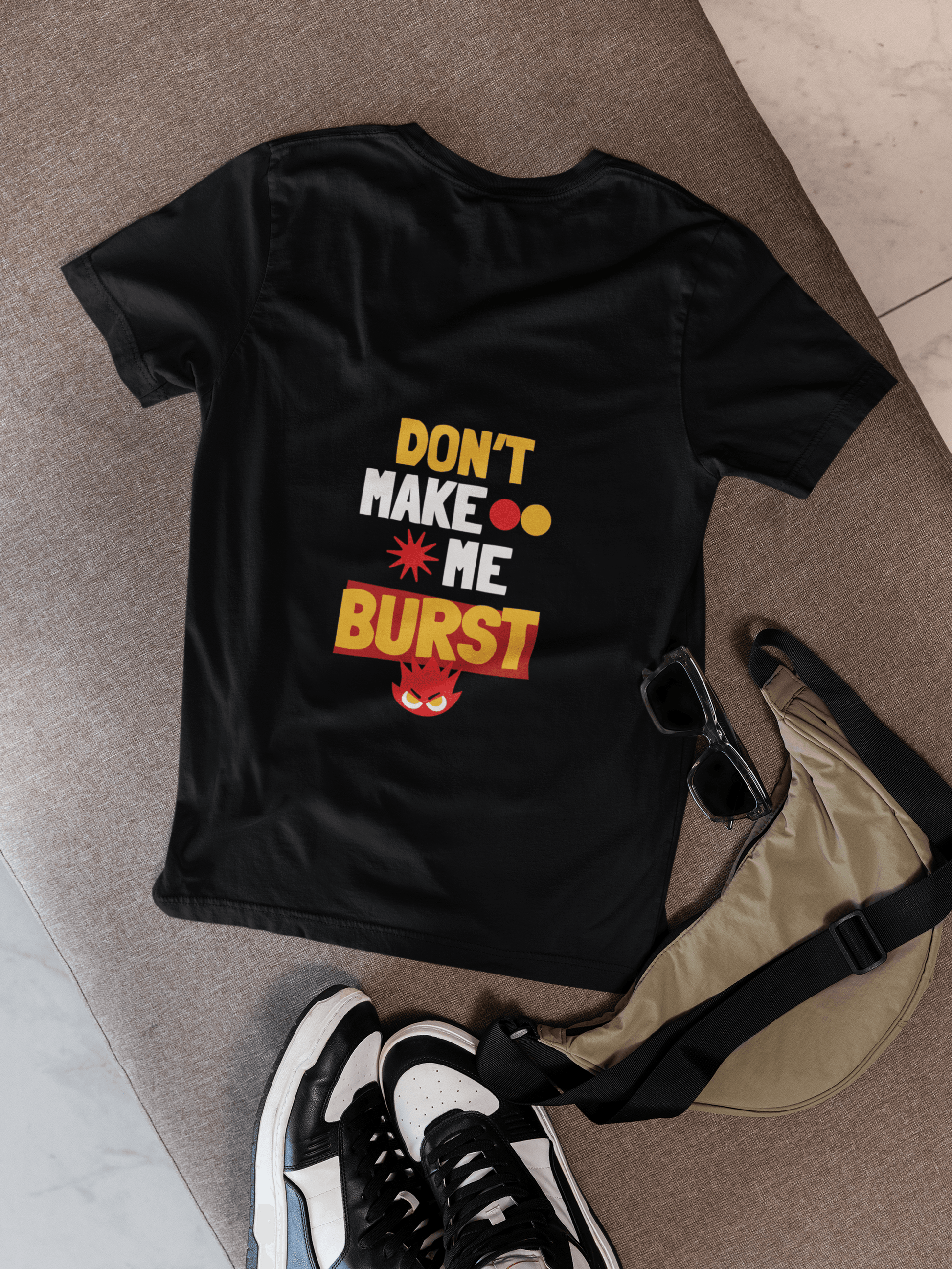 Angry Me Male Round Neck Half Sleeve T-shirt - Lyssian