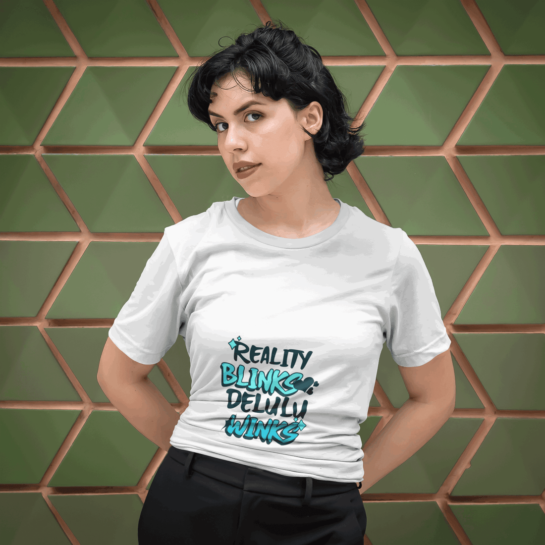 Blinks and Winks Women's Round Neck Half Sleeve T-shirt - Lyssian