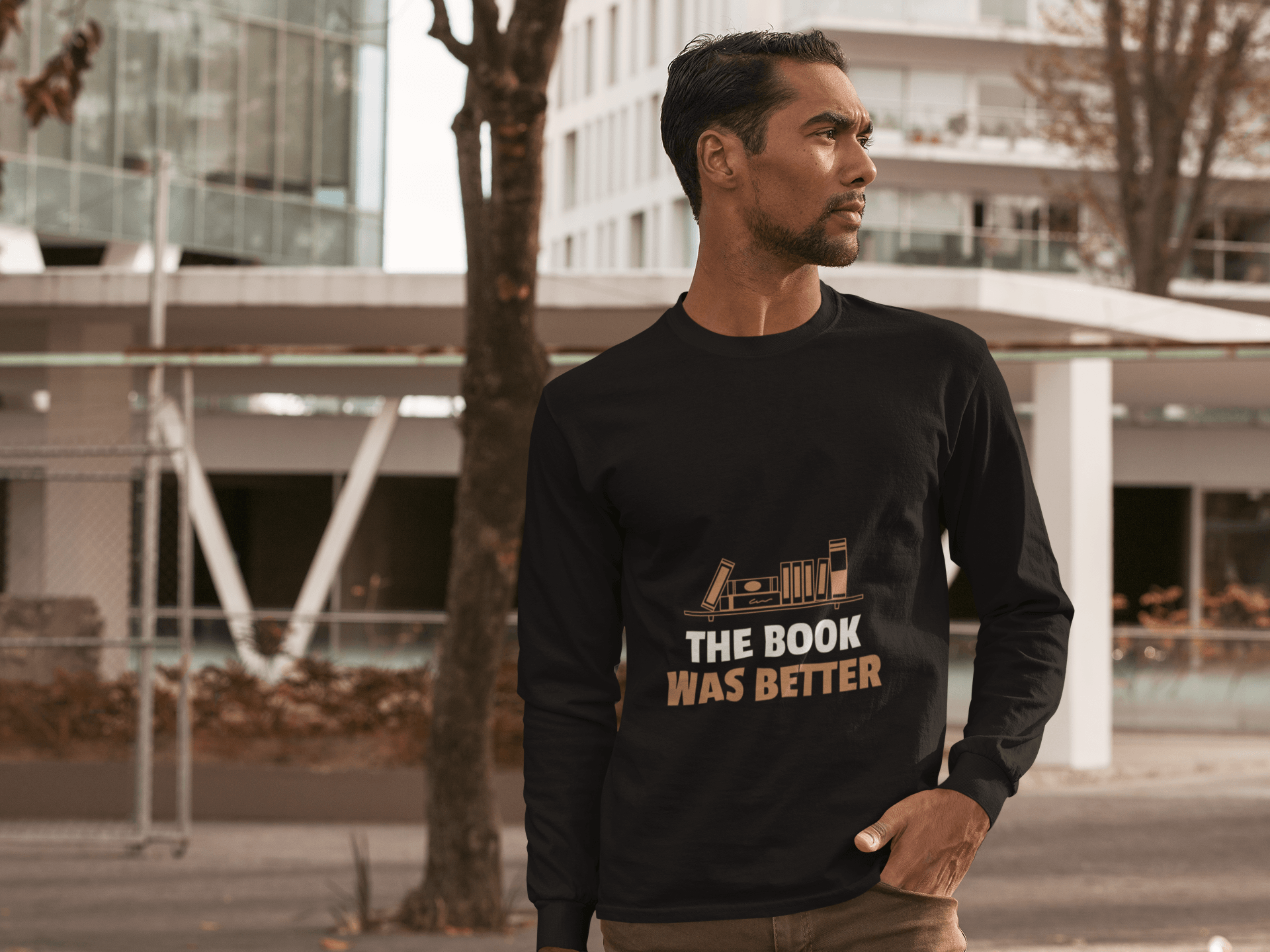 Book Male Round Neck Full Sleeve T-shirt - Lyssian