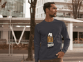 Beer Lover Male Round Neck Full Sleeve T-shirt - Lyssian