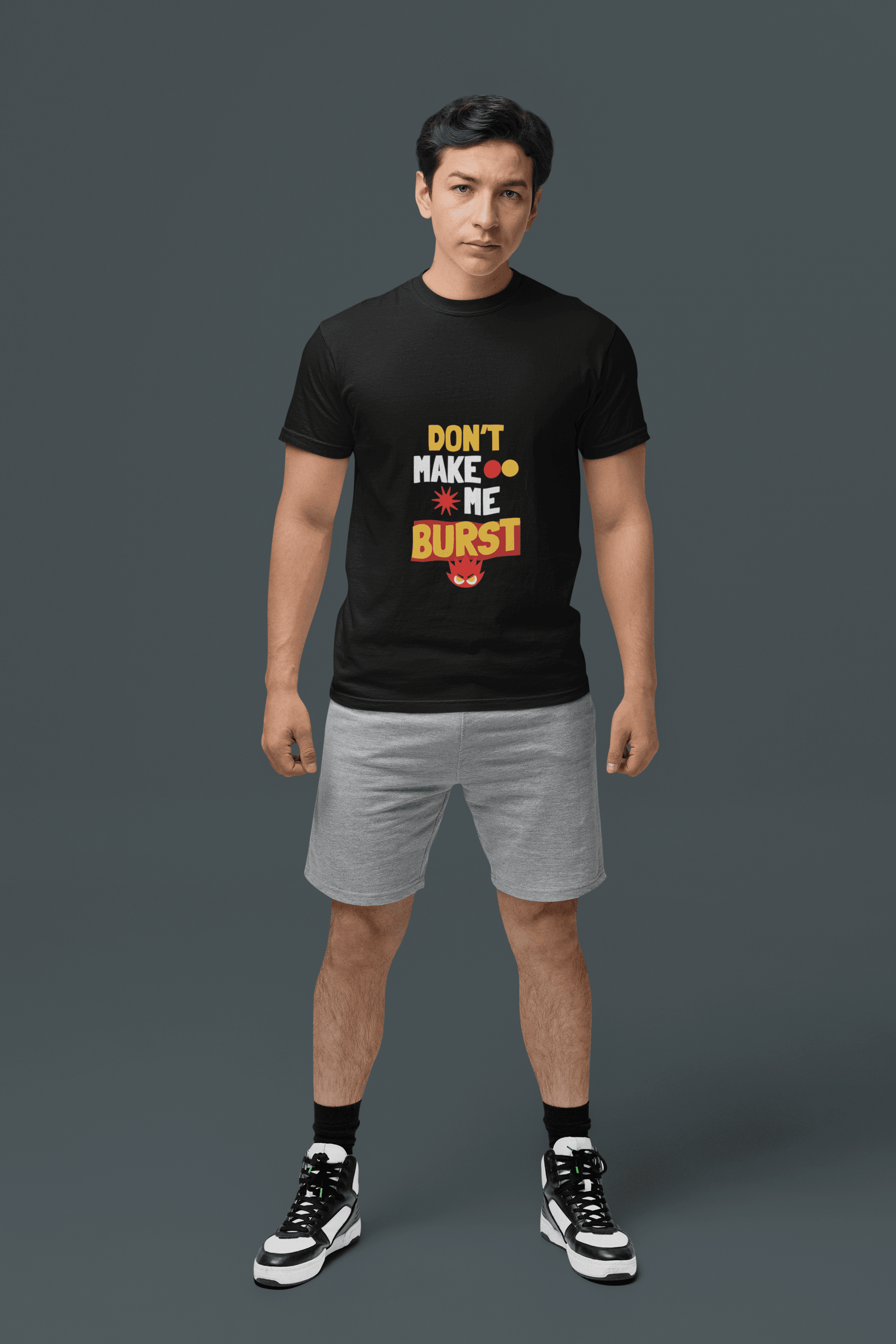 Angry Me Male Round Neck Half Sleeve T-shirt - Lyssian