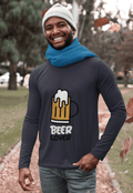 Beer Lover Male Round Neck Full Sleeve T-shirt - Lyssian