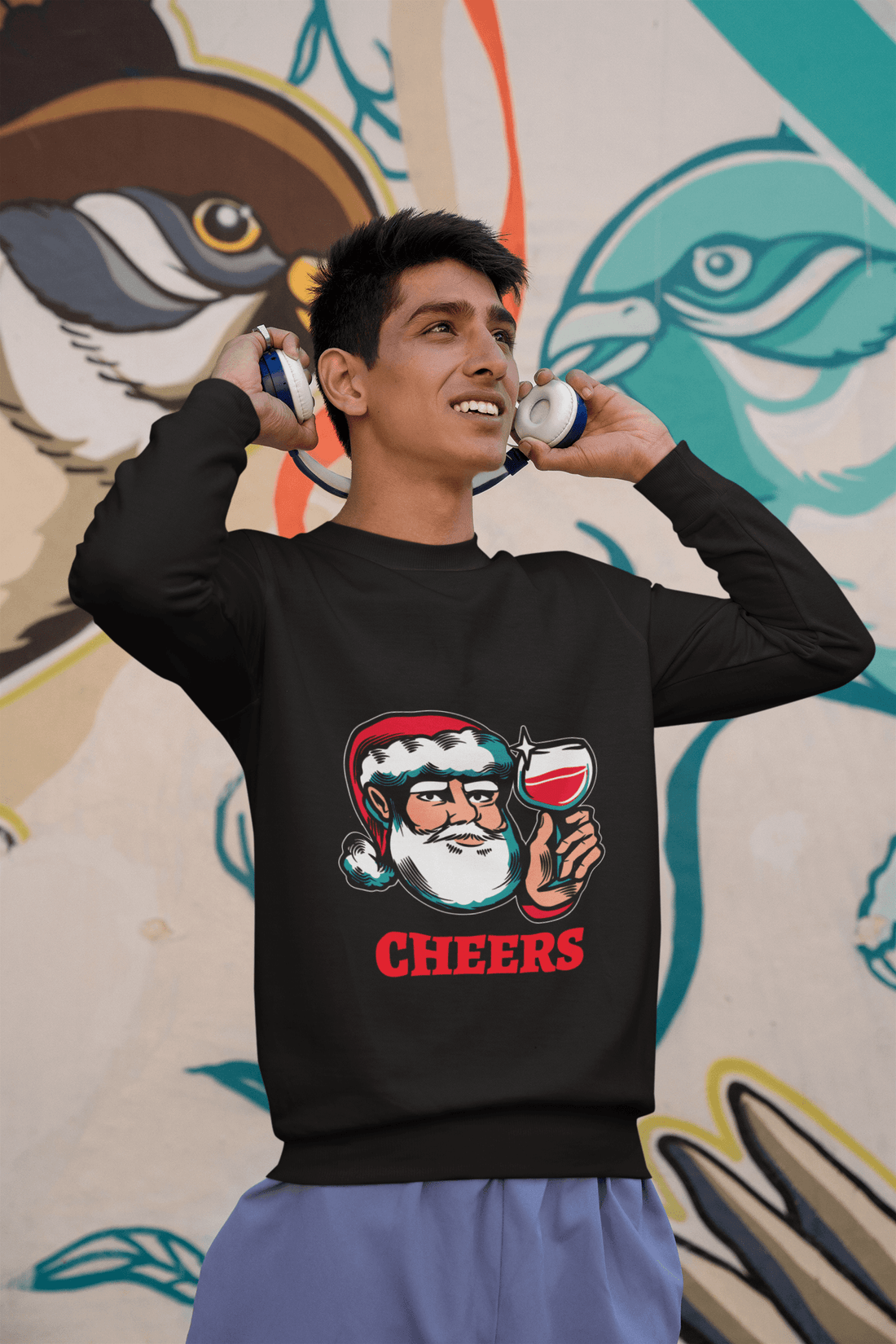 Cheers Santa Men's Sweatshirt - Lyssian