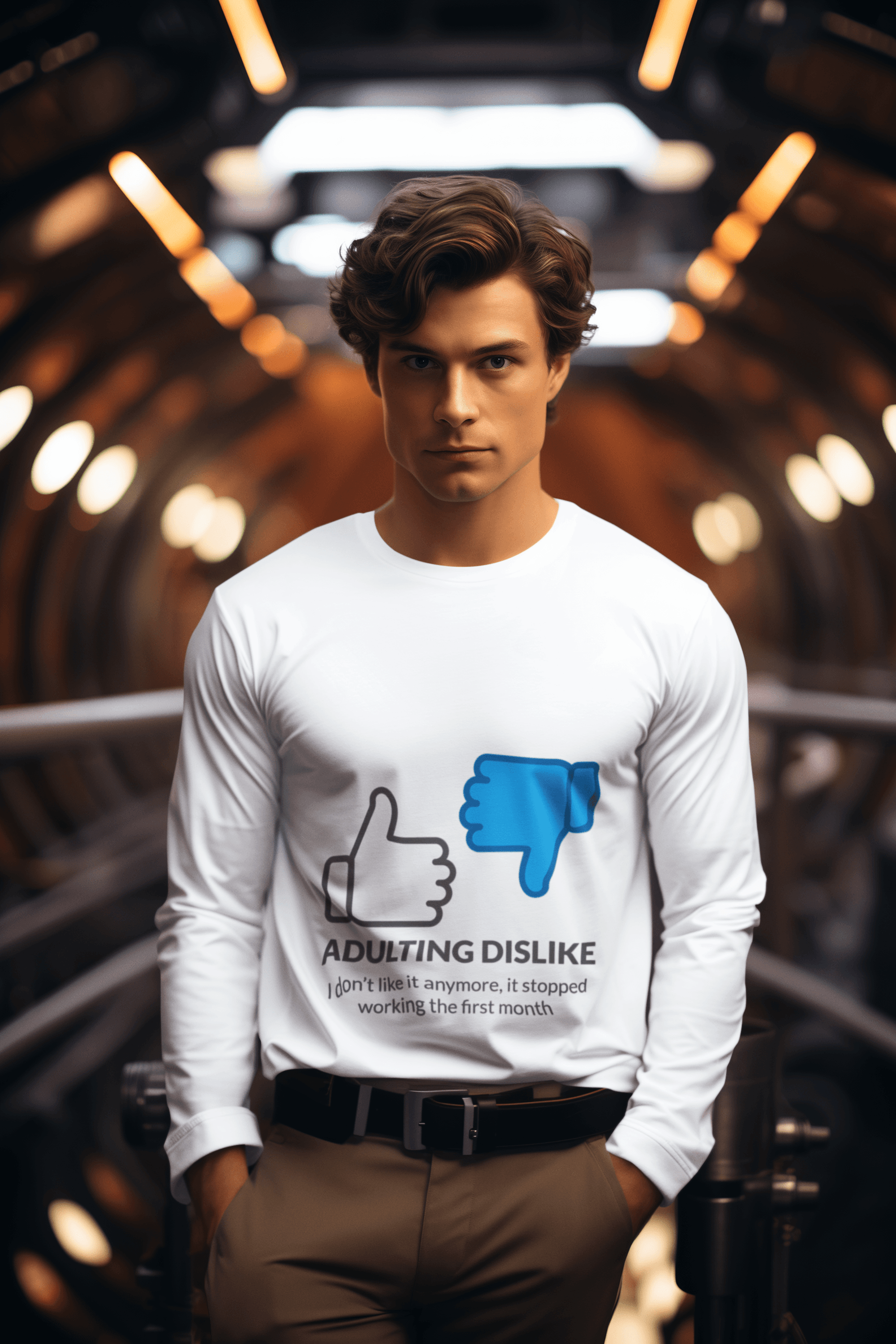 Dislike Male Round Neck Full Sleeve T-shirt - Lyssian