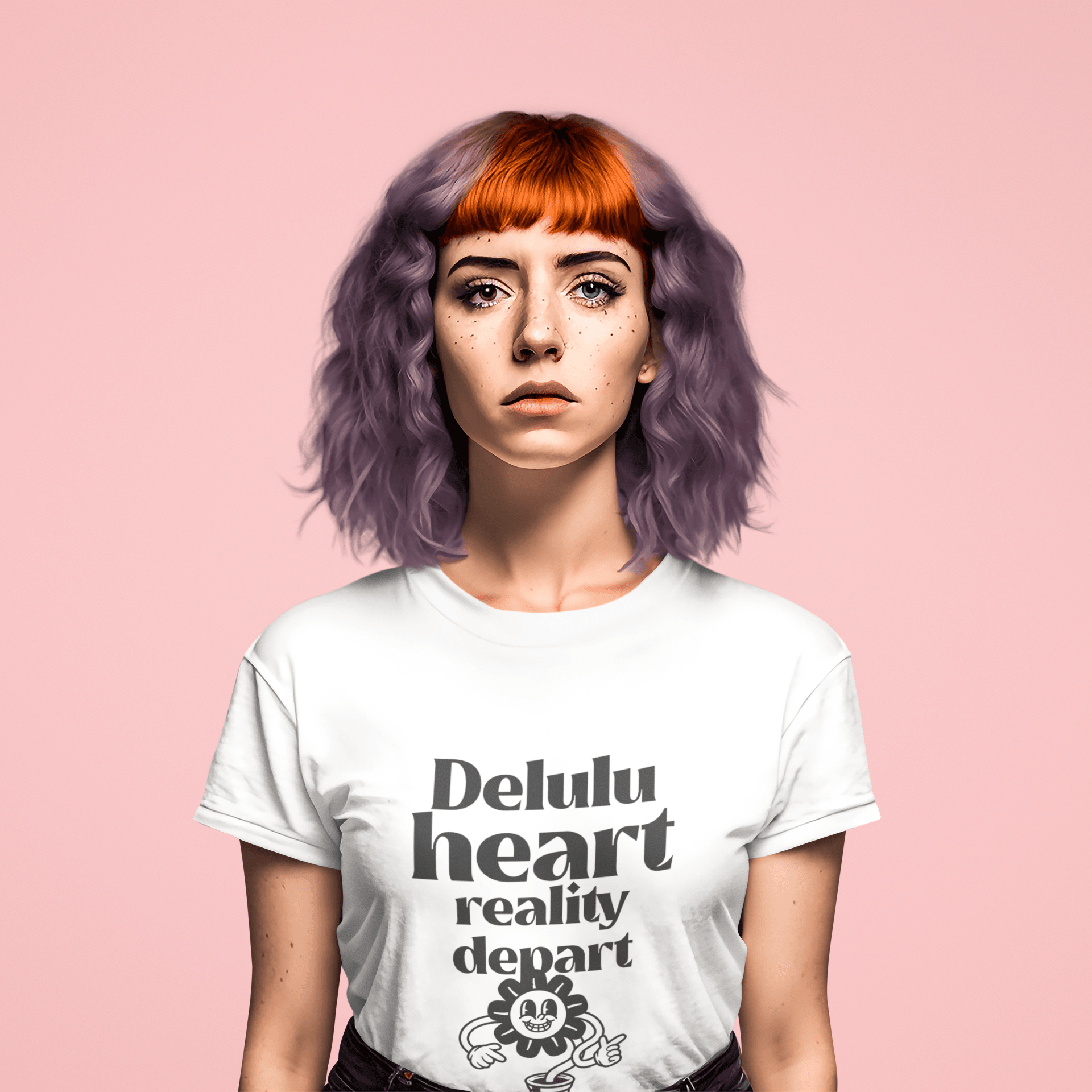 Delulu Women's Round Neck Half Sleeve T-shirt - Lyssian