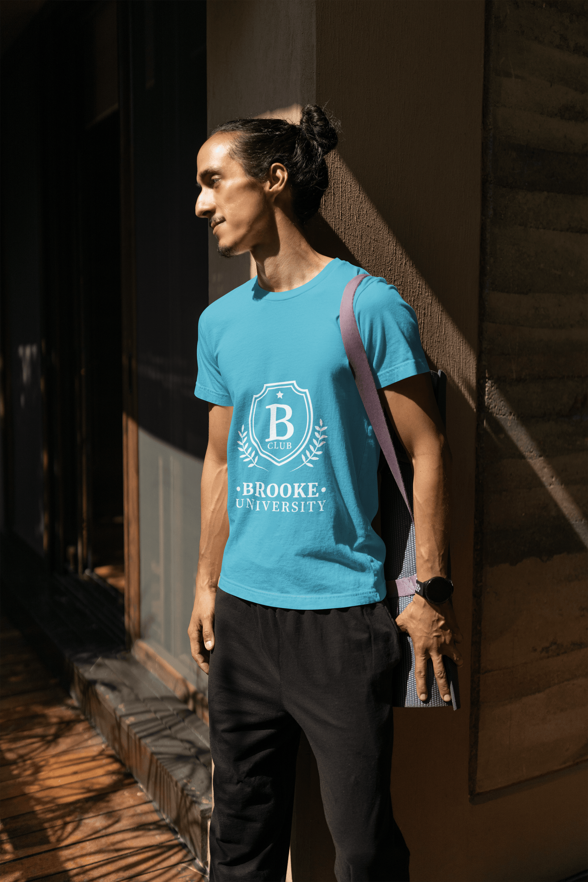 Brooke University Male Round Neck Half Sleeve T-shirt - Lyssian