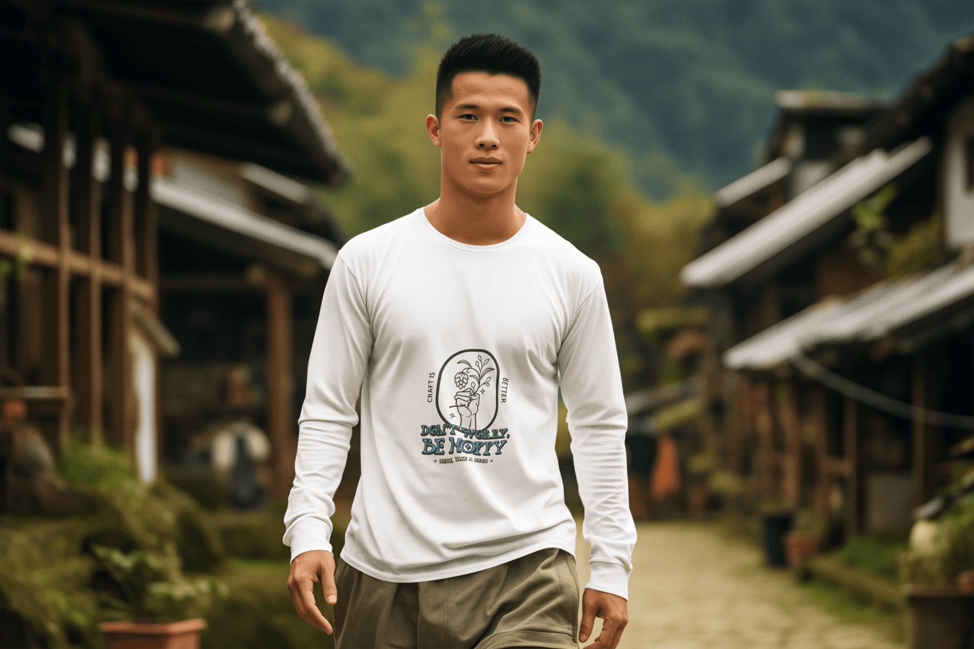 Be Happy Male Round Neck Full Sleeve T-shirt - Lyssian