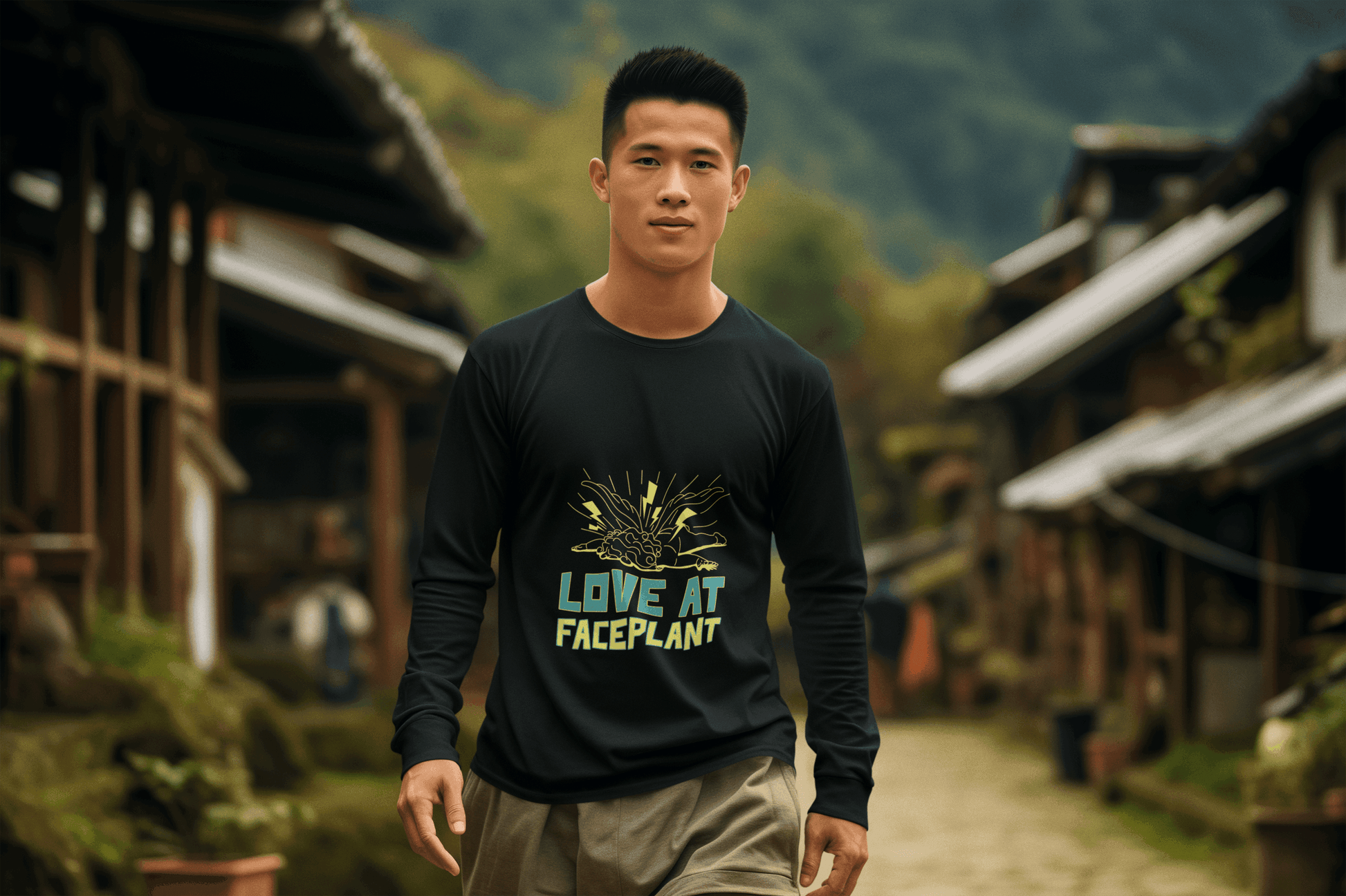 Faceplant Male Round Neck Full Sleeve T-shirt - Lyssian