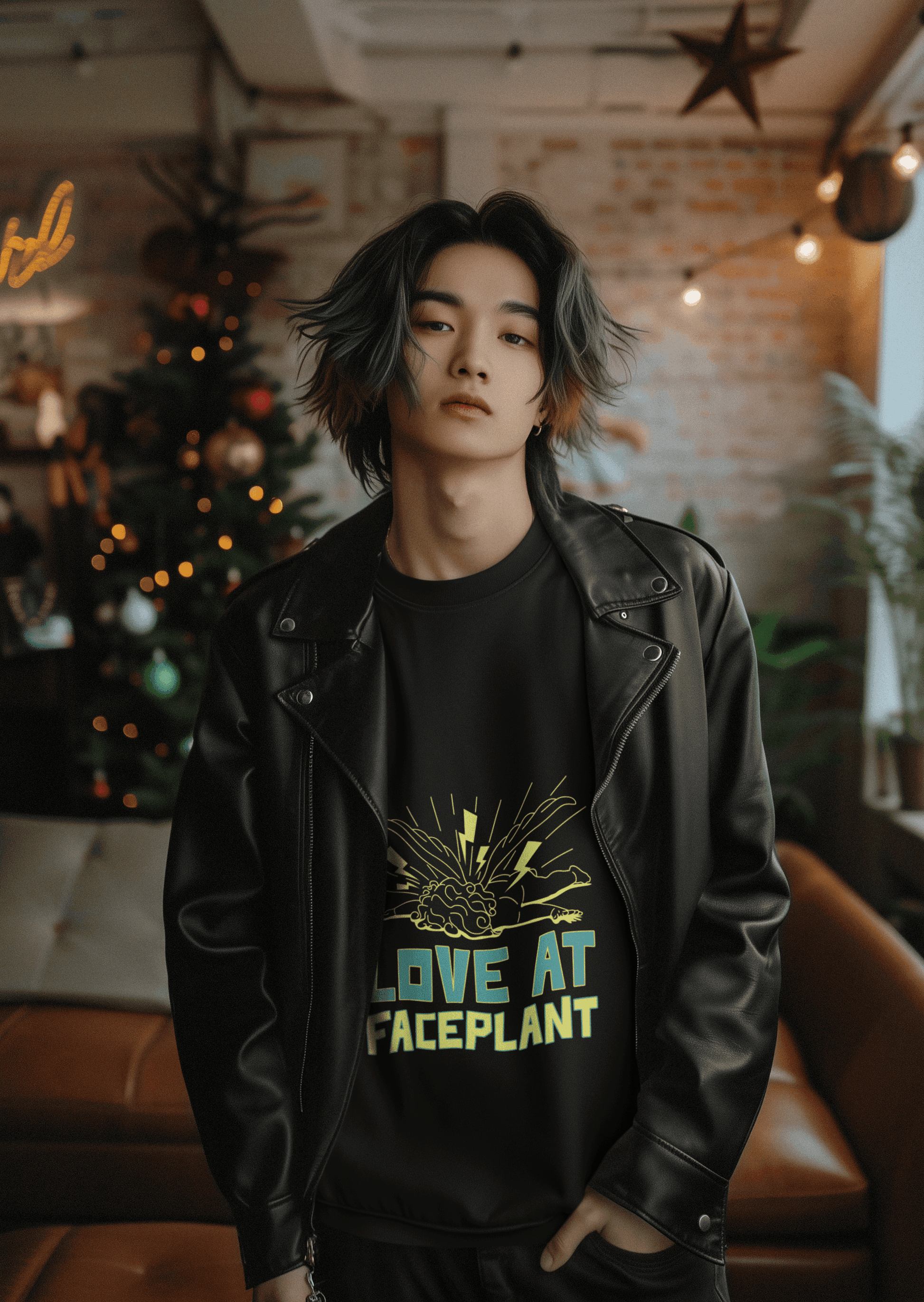 Faceplant Male Round Neck Full Sleeve T-shirt - Lyssian