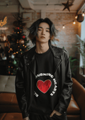 Burning Heart Men's Round Neck Full Sleeve T-shirt - Lyssian