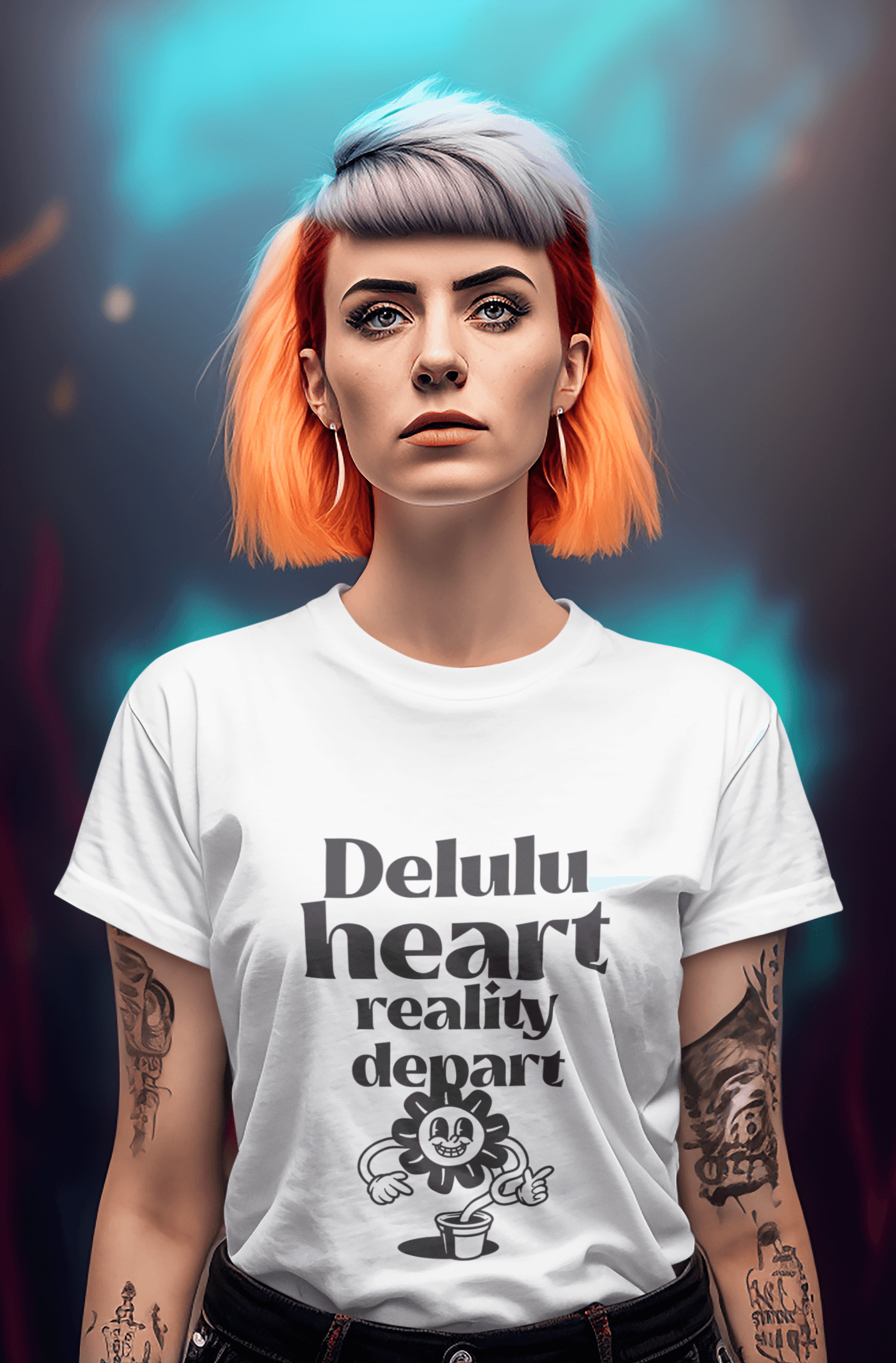 Delulu Women's Round Neck Half Sleeve T-shirt - Lyssian