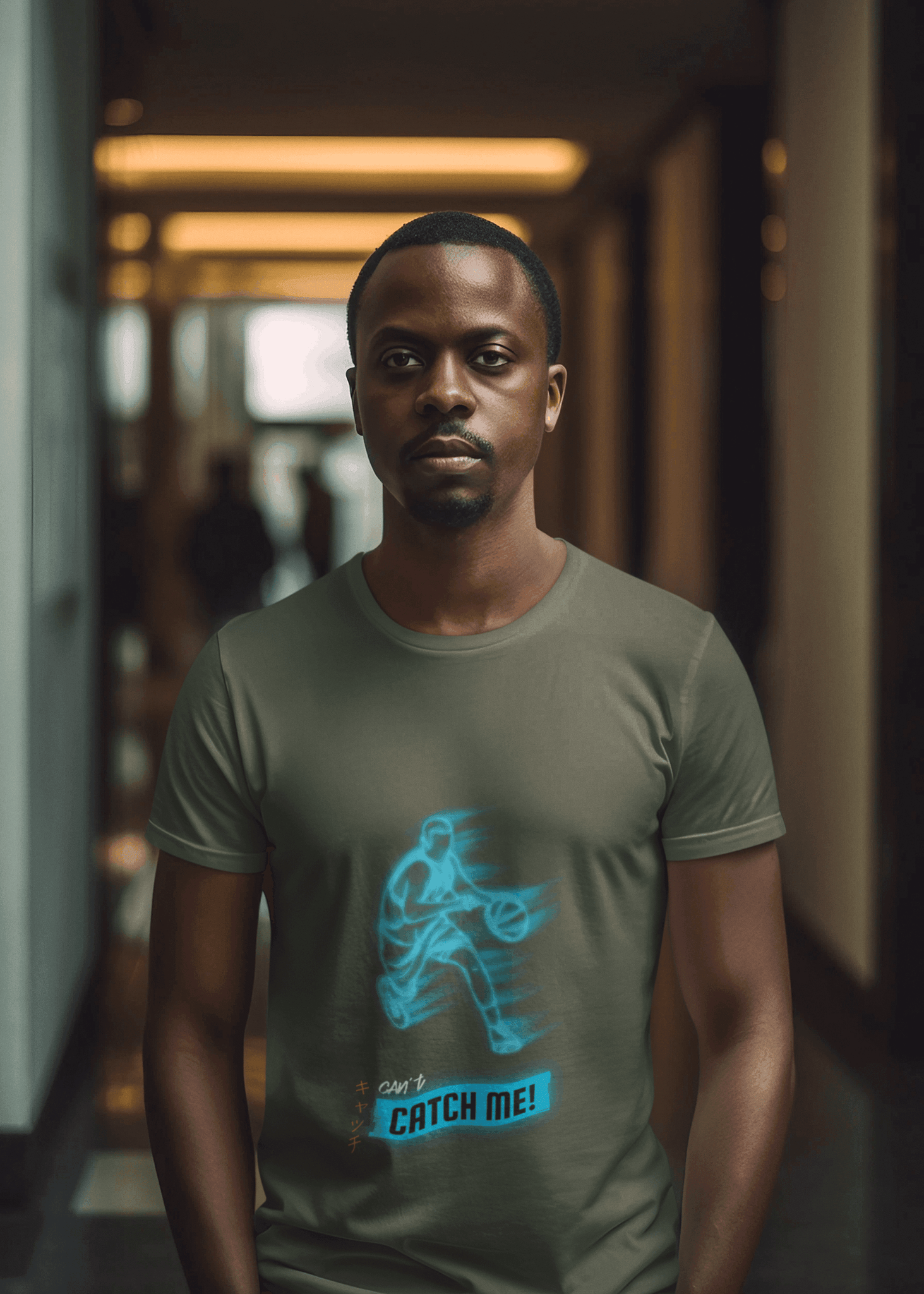 Catch Me Male Round Neck Half Sleeve T-shirt - Lyssian