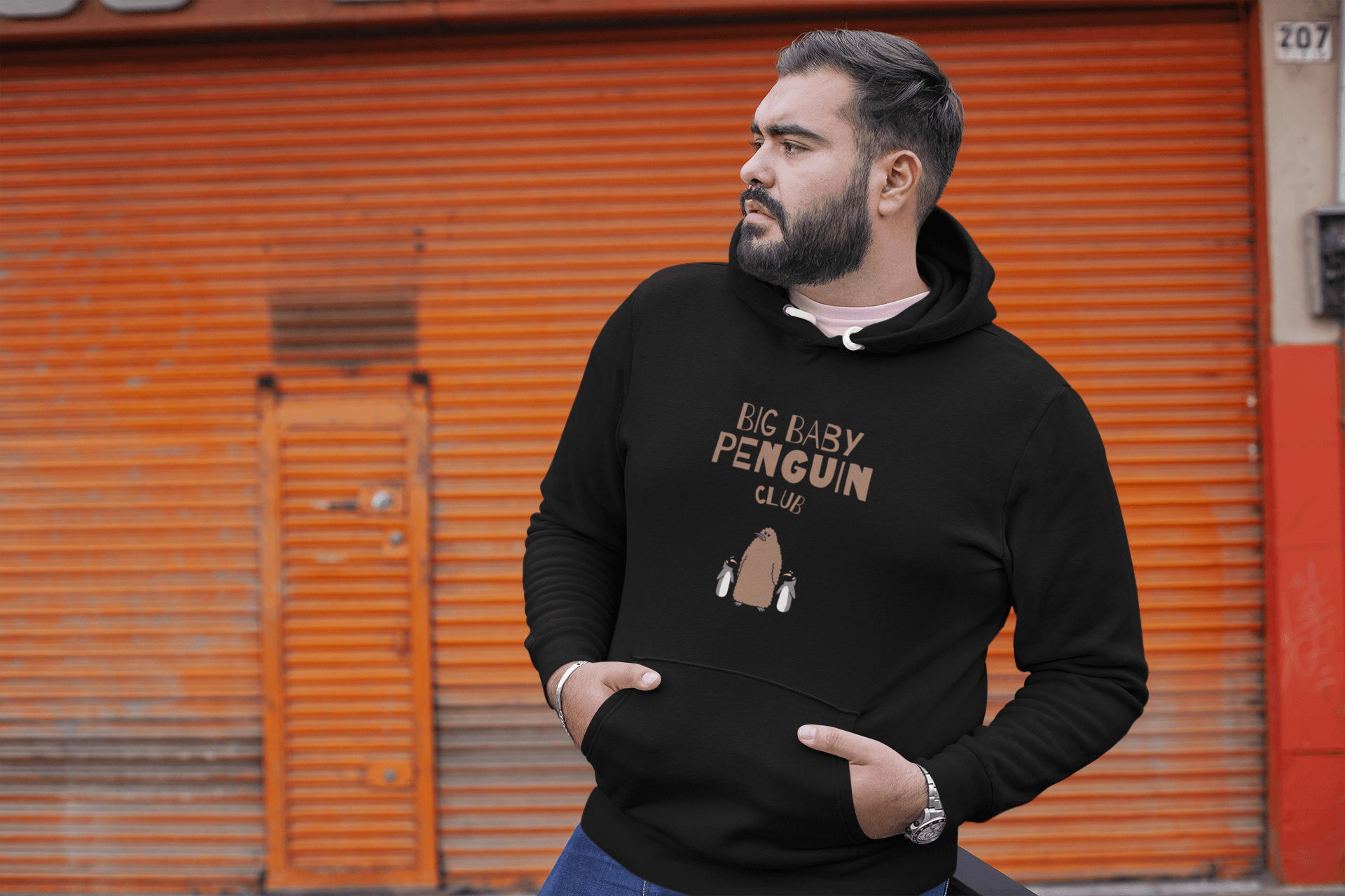 Big Baby Penguin Men's Hoodie - Lyssian
