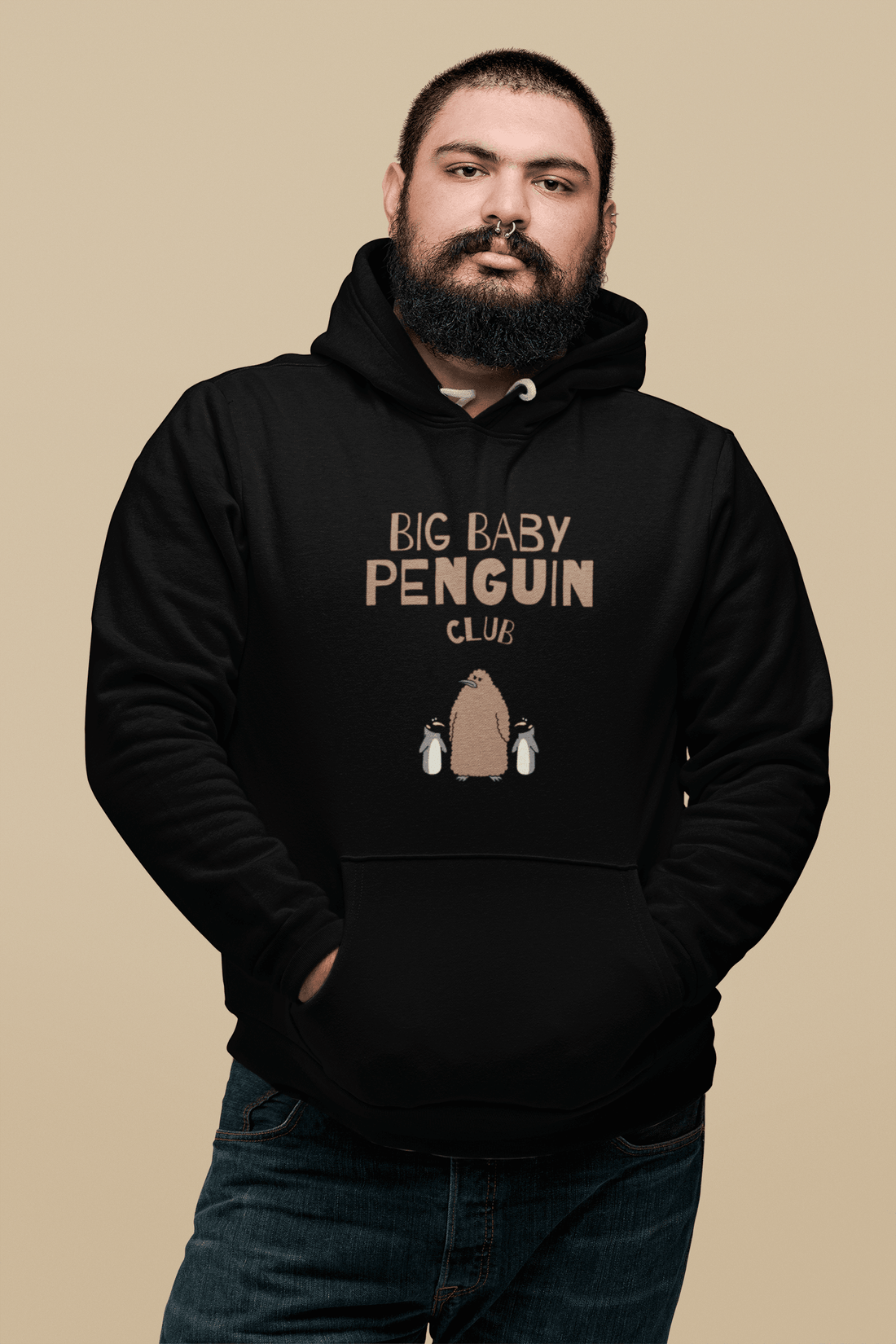 Big Baby Penguin Men's Hoodie - Lyssian