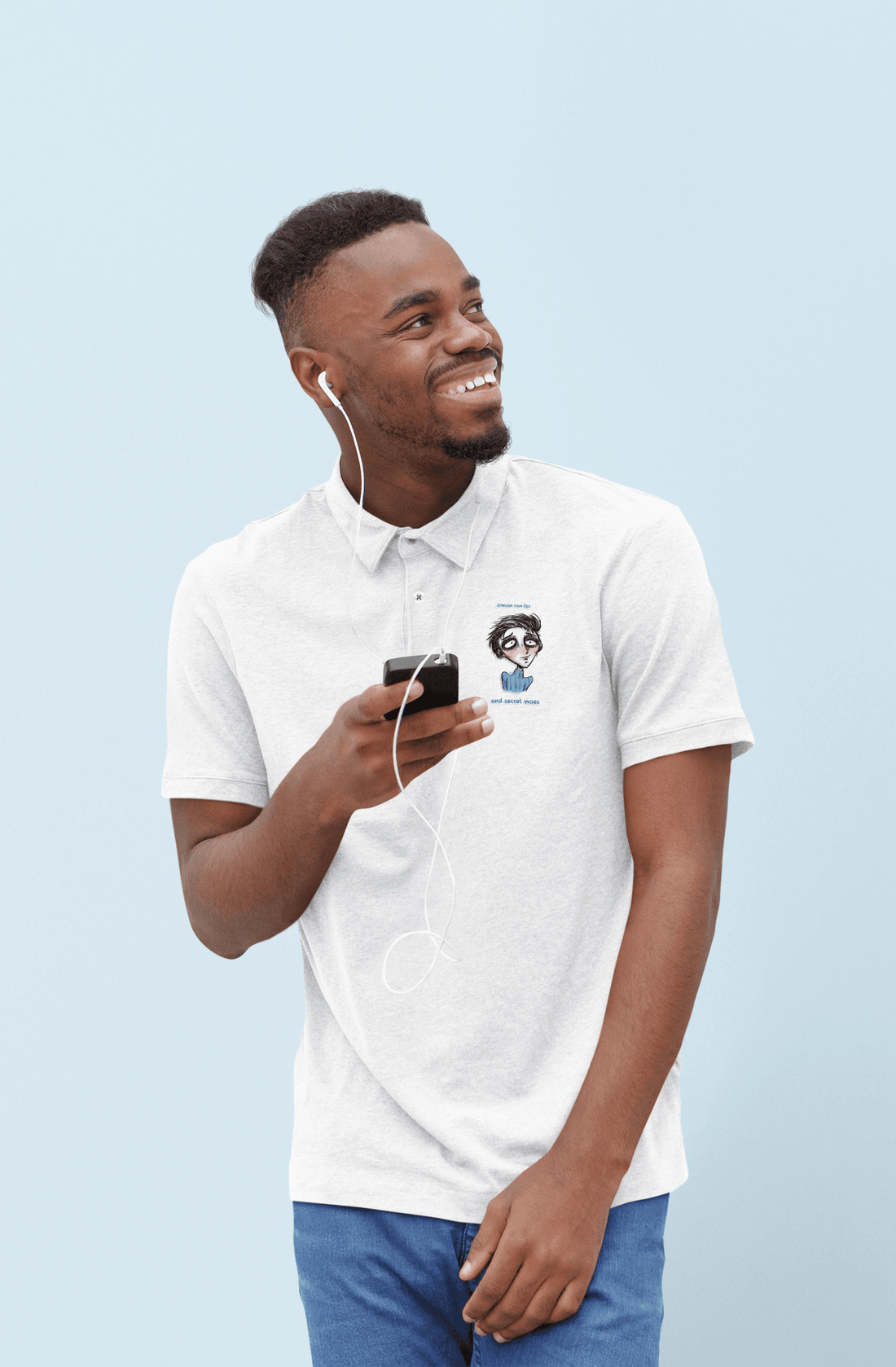 Crimson Rose Men's Polo T-shirt - Lyssian