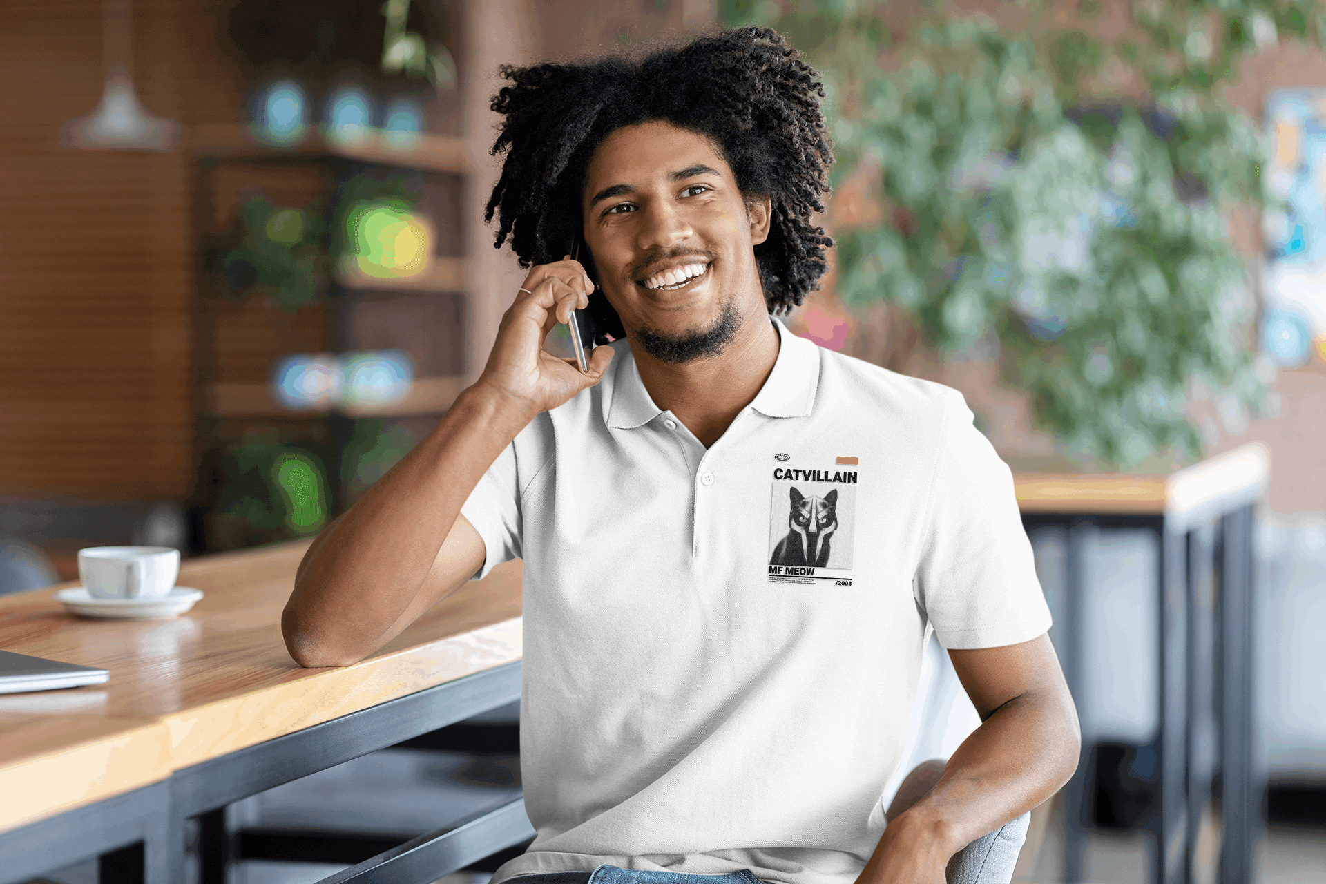 Cat Villain Men's Polo T-shirt - Lyssian