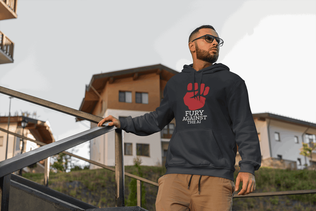 Against AI Men's Hoodie - Lyssian
