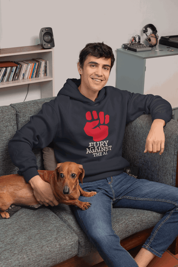 Against AI Men's Hoodie - Lyssian
