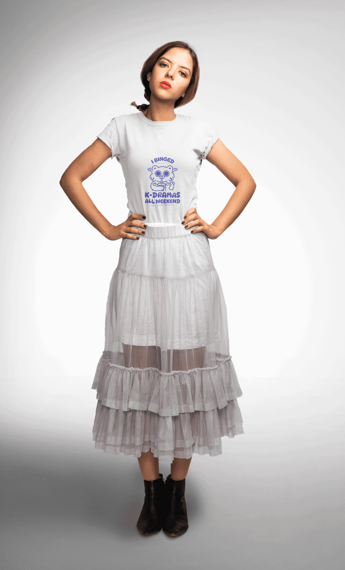 Binged All Weekend Women's Round Neck Half Sleeve T-shirt - Lyssian