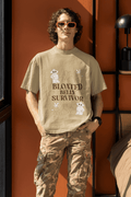 Bloated Tummy Men's Oversized T-shirt - Lyssian