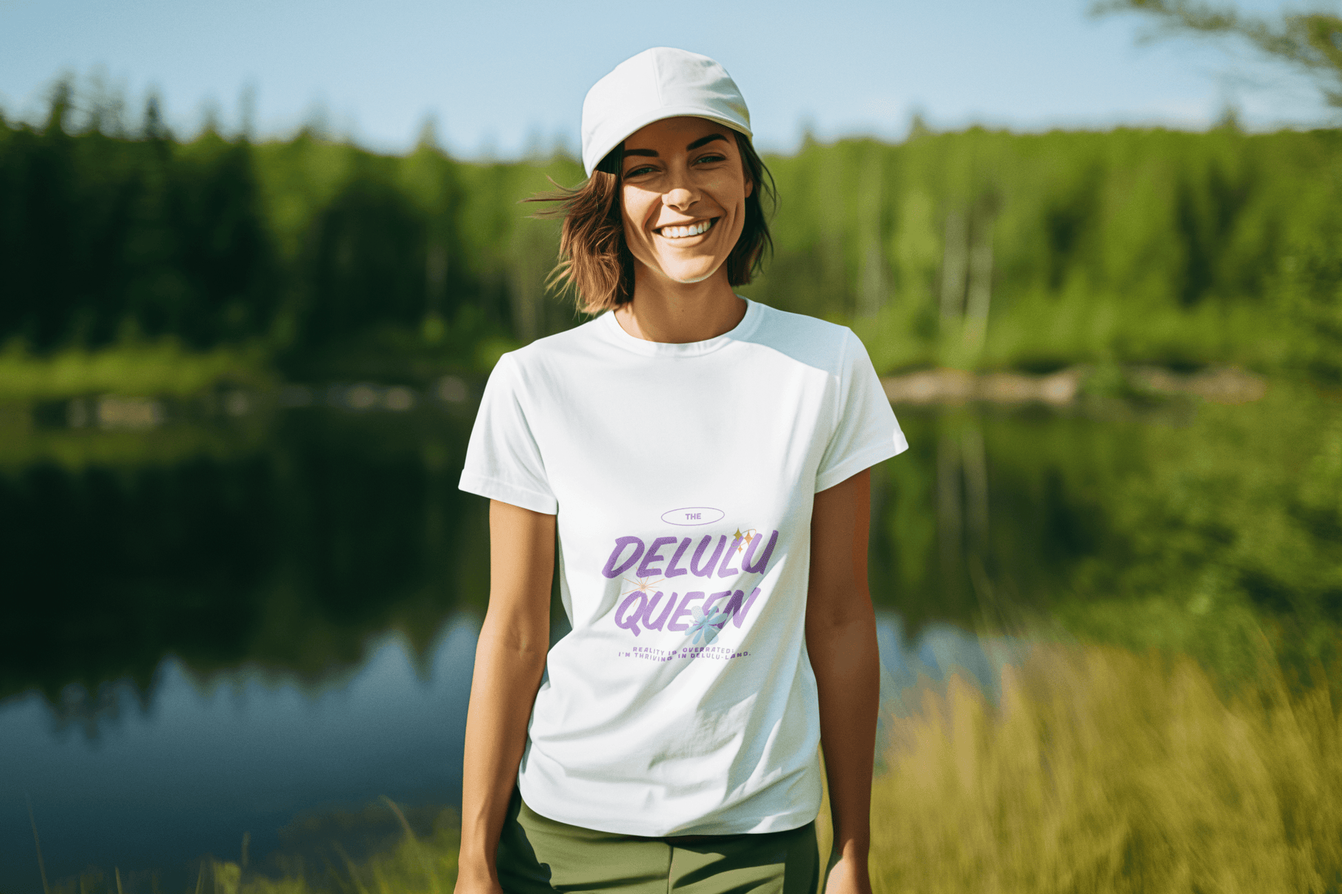 Delulu Queen Women's Round Neck Half Sleeve T-shirt - Lyssian