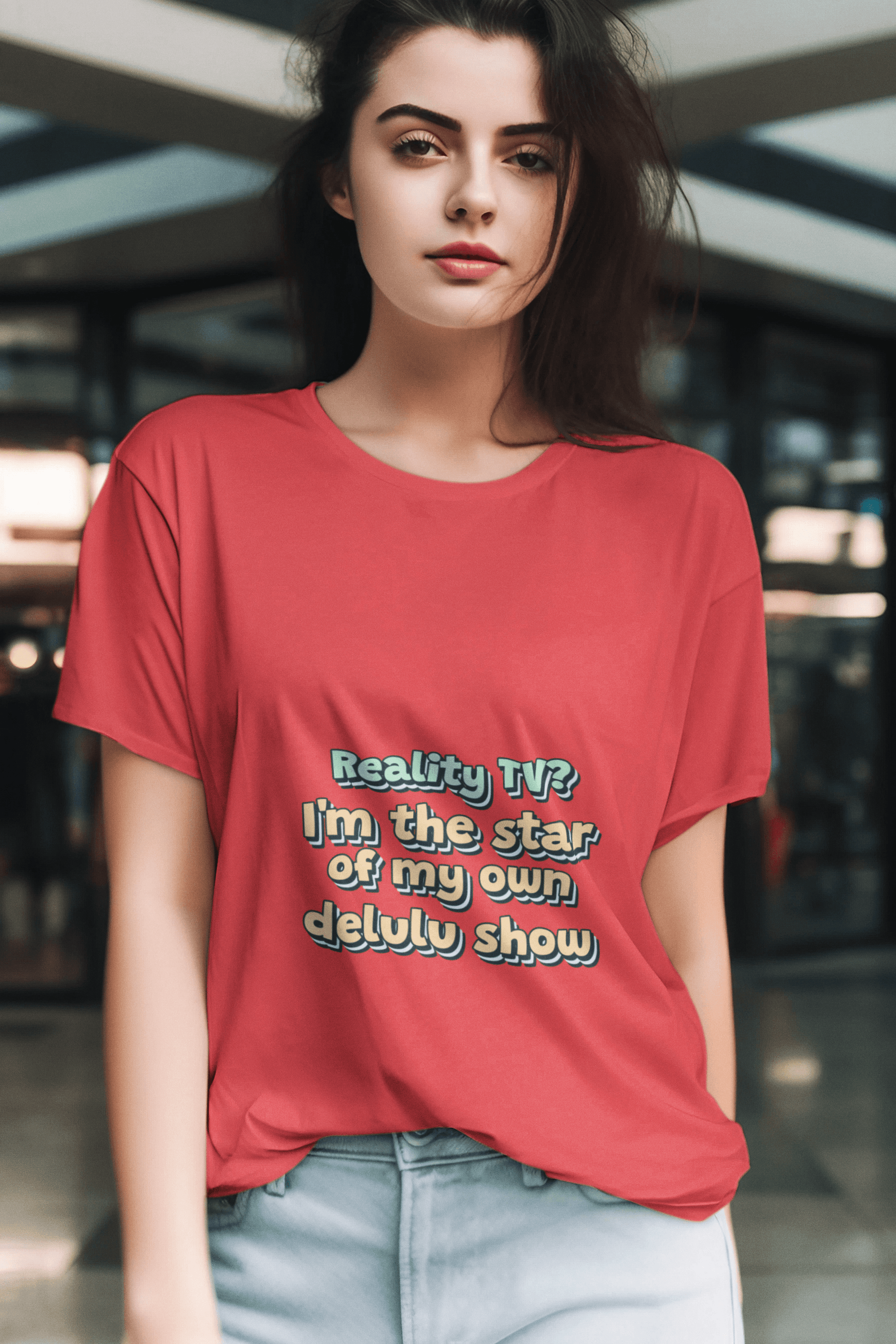 Delulu Show Women's Round Neck Half Sleeve T-shirt - Lyssian