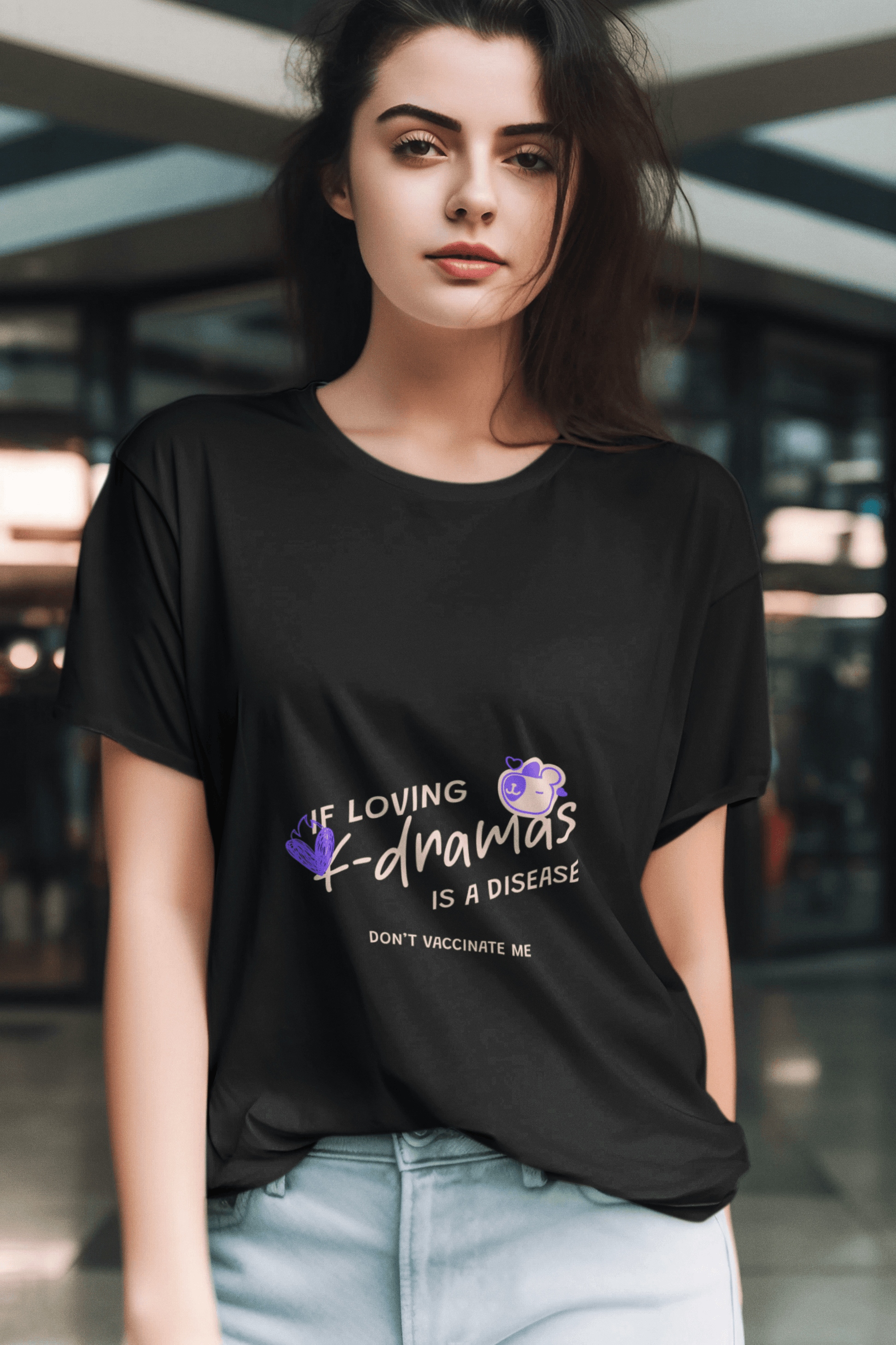 Drama Lover Women's Round Neck Half Sleeve T-shirt - Lyssian